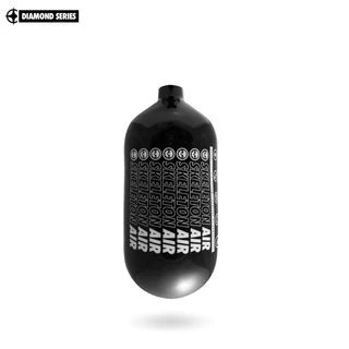 BLEMISHED Infamous Skeleton Air "Hyperlight" Paintball Tank BOTTLE ONLY - Diamond Series - Black / White - Echo - 80/4500 PSI - Image 2