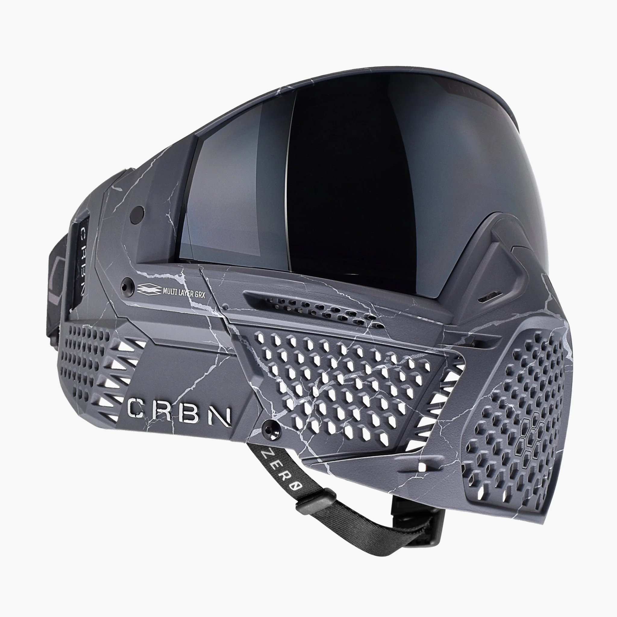 Carbon ZERO GRX Paintball Mask - LE Fractured Silver