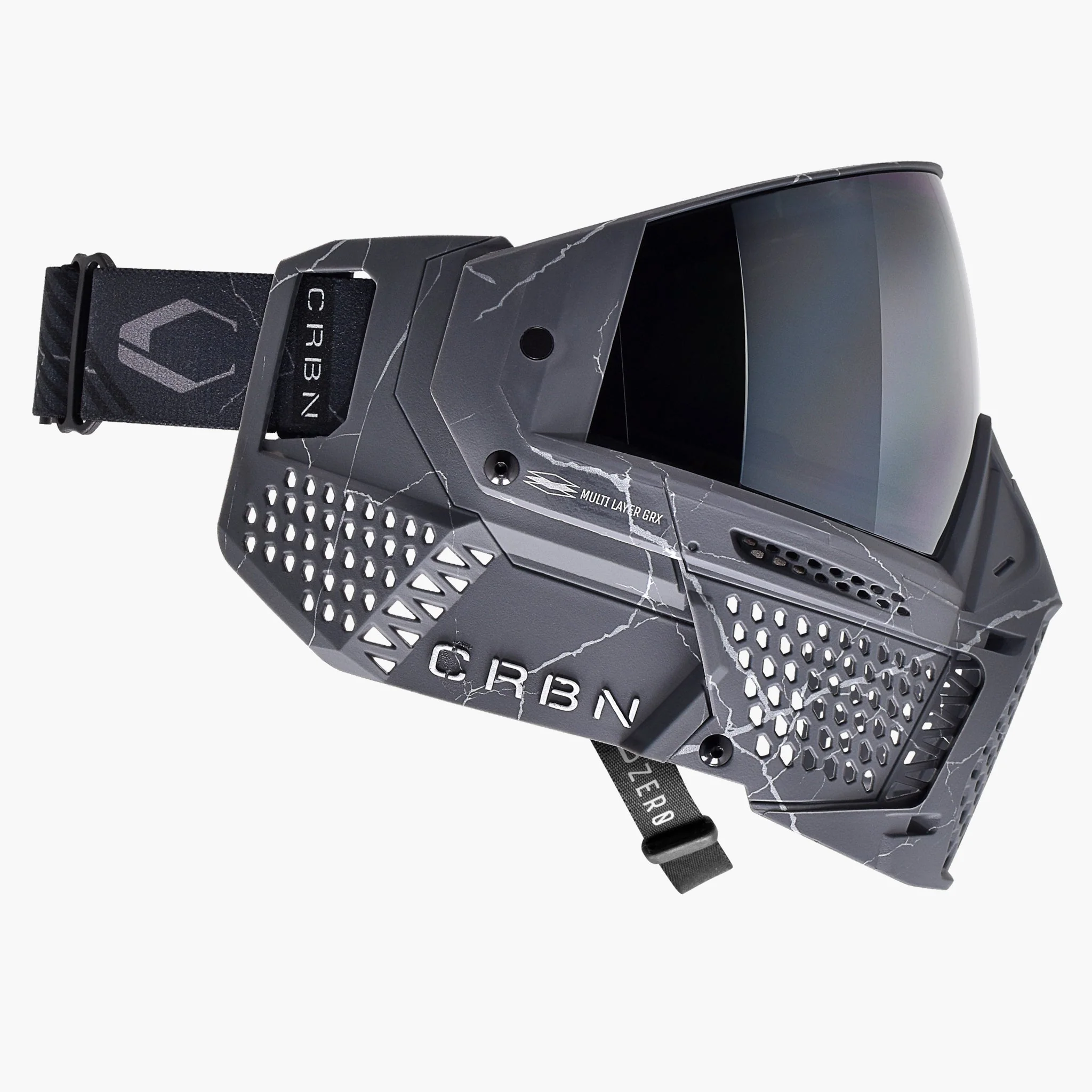 Carbon ZERO GRX Paintball Mask - LE Fractured Silver - Image 3