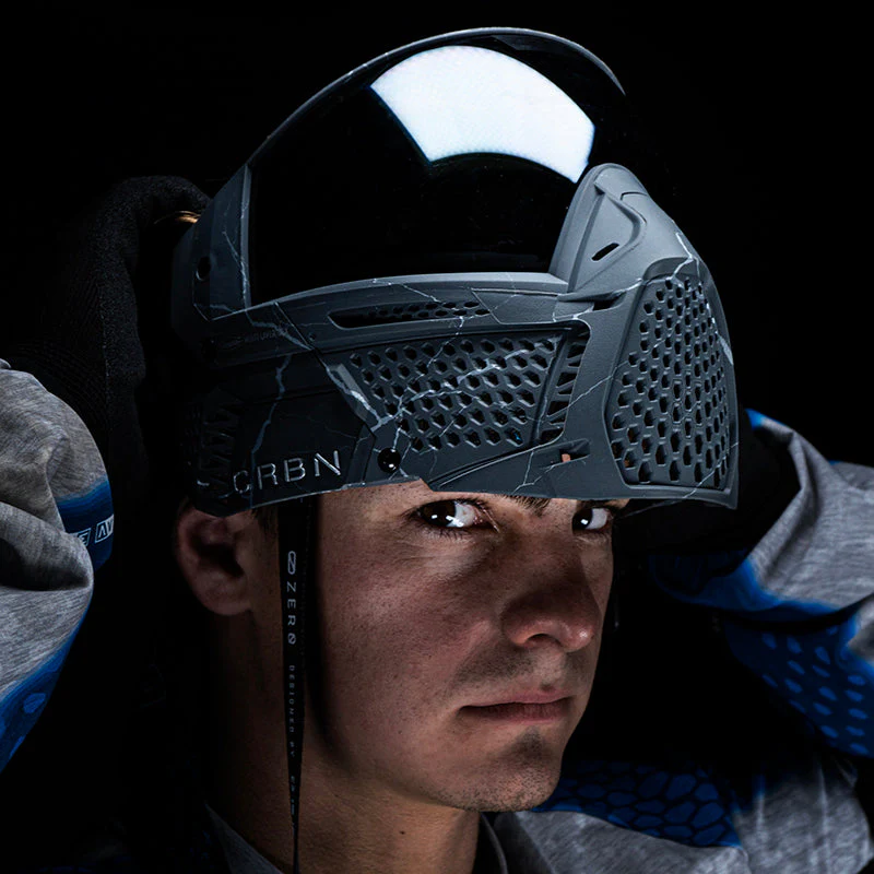 Carbon ZERO GRX Paintball Mask - LE Fractured Silver - Image 5