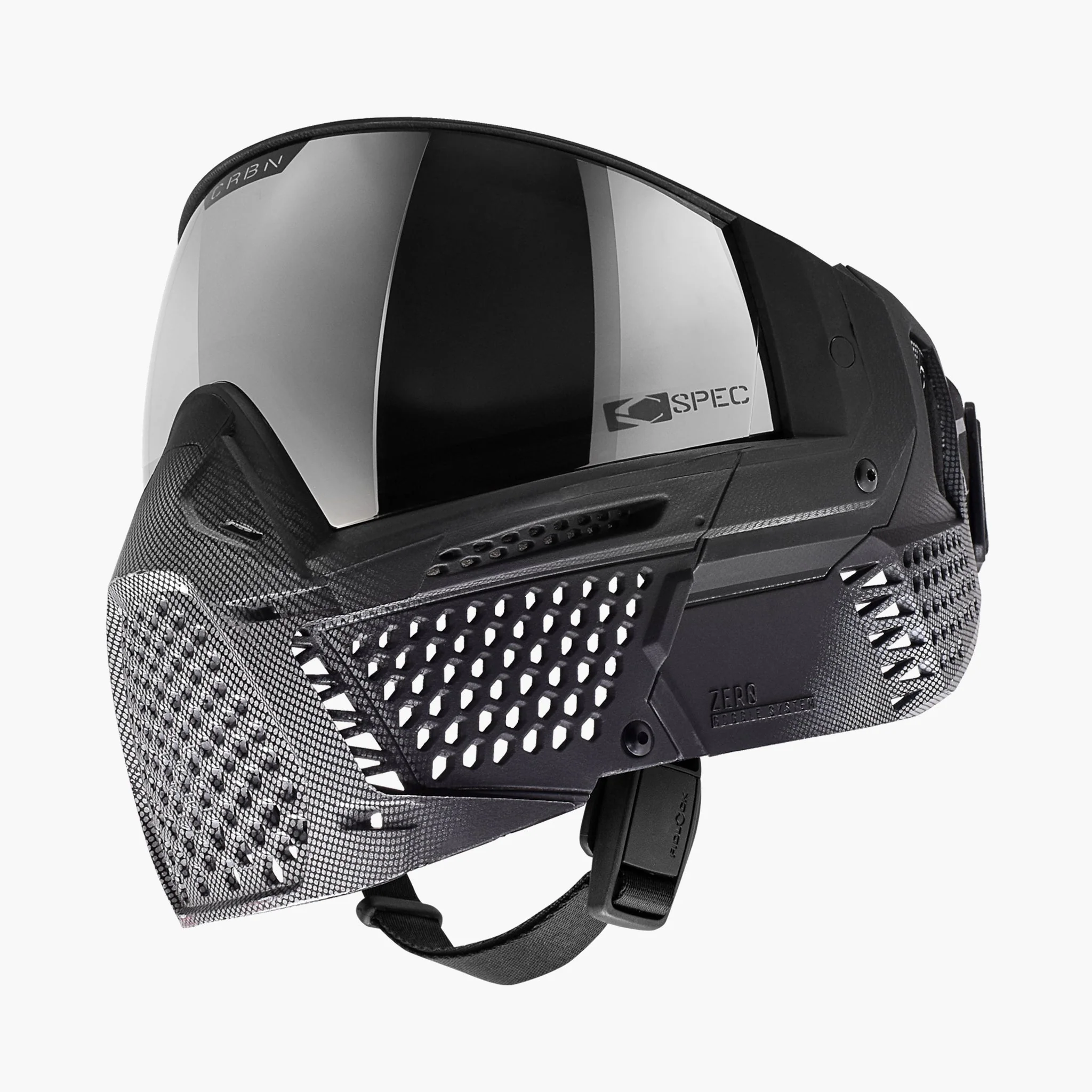 Carbon ZERO GRX Paintball Mask - LE Tie-Halftone Silver - Image 2