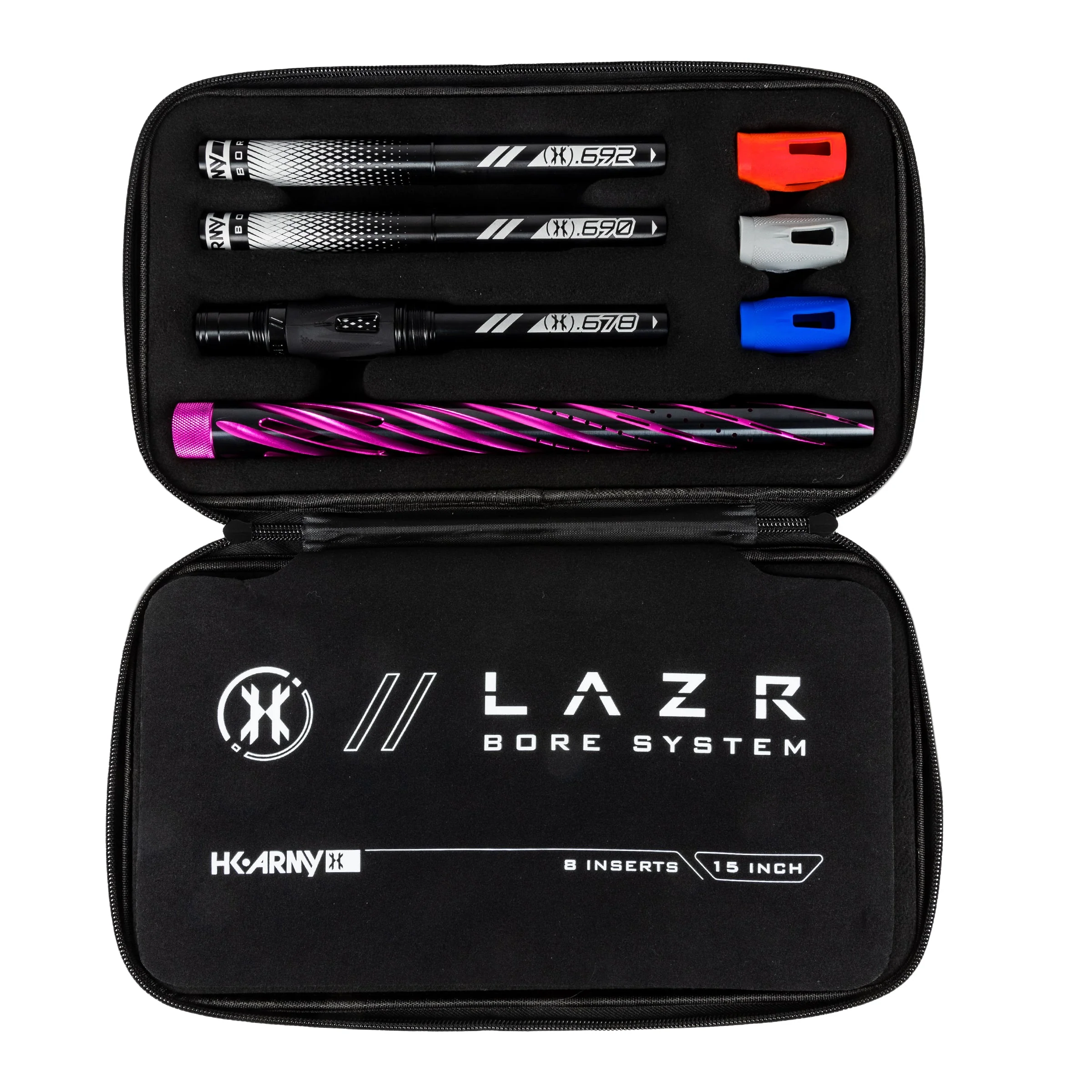 HK Army LAZR Barrel Kit - Elite Orbit - Autococker Thread - Dust Pink/Black Inserts - Image 2