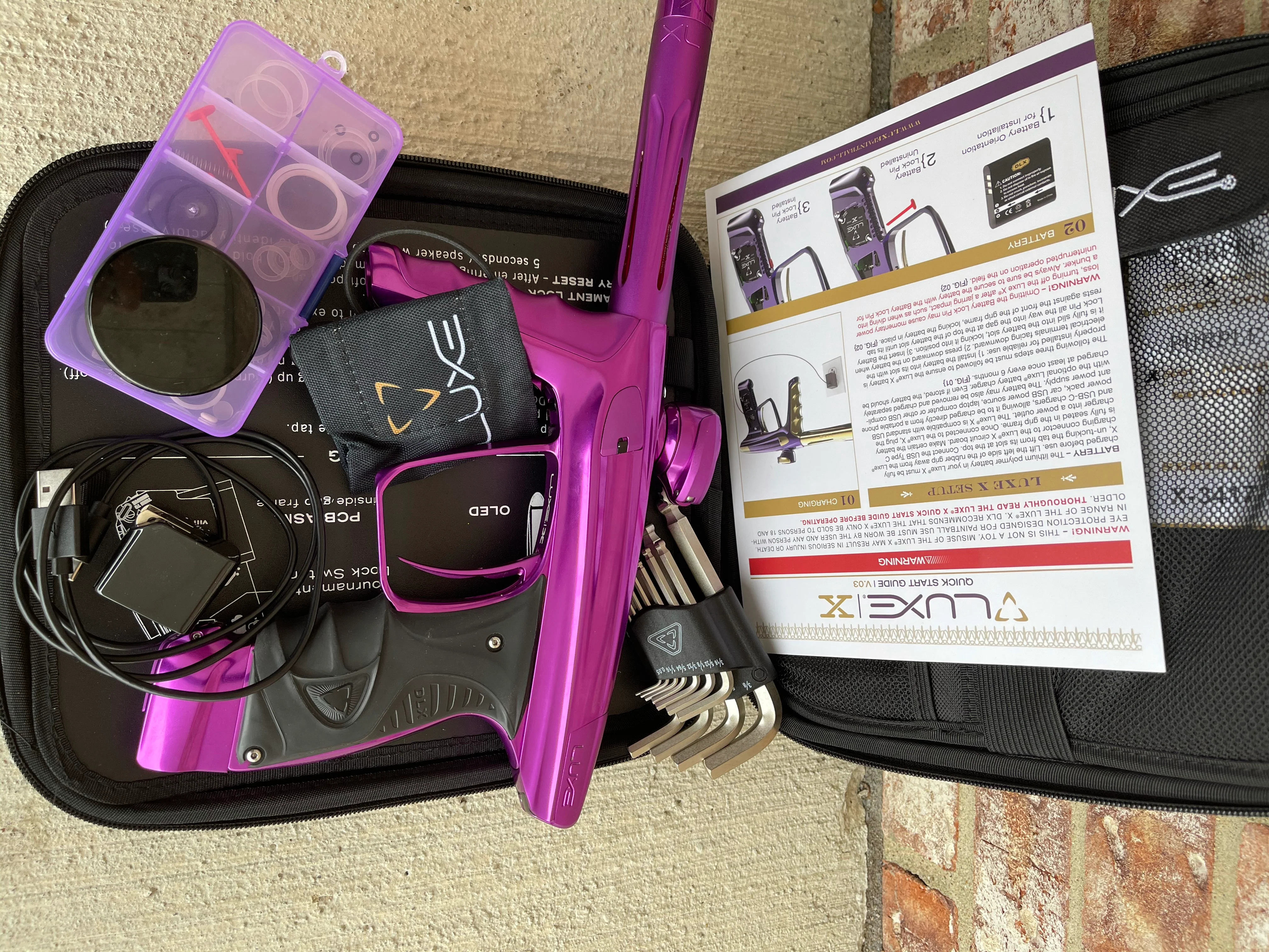 Used DLX Luxe X Paintball Gun - Gloss Purple / Dust Purple - Image 6