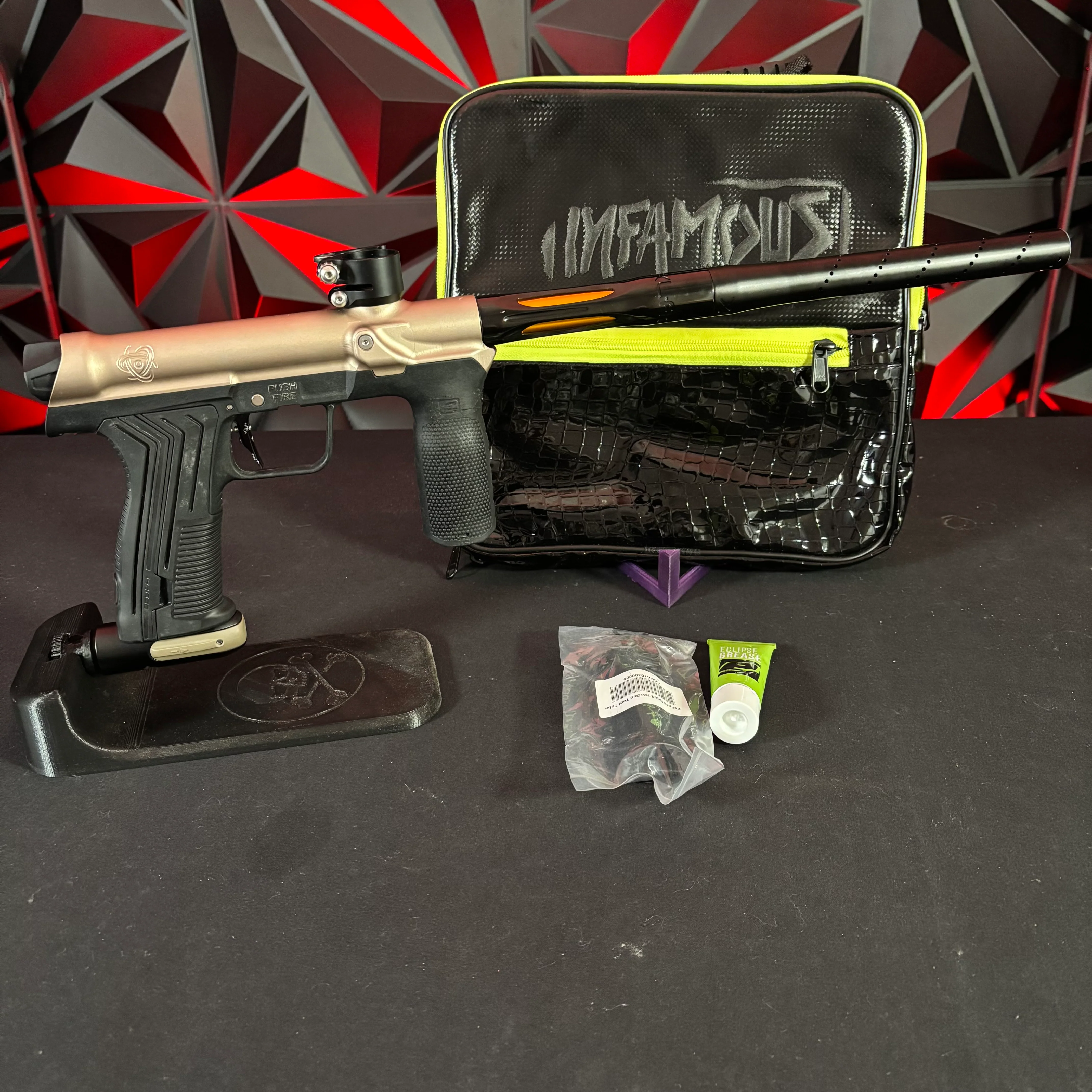 Used Planet Eclipse/Inception Design FLE Emek 100 Paintball Gun - Standstone/Black - Fang Trigger
