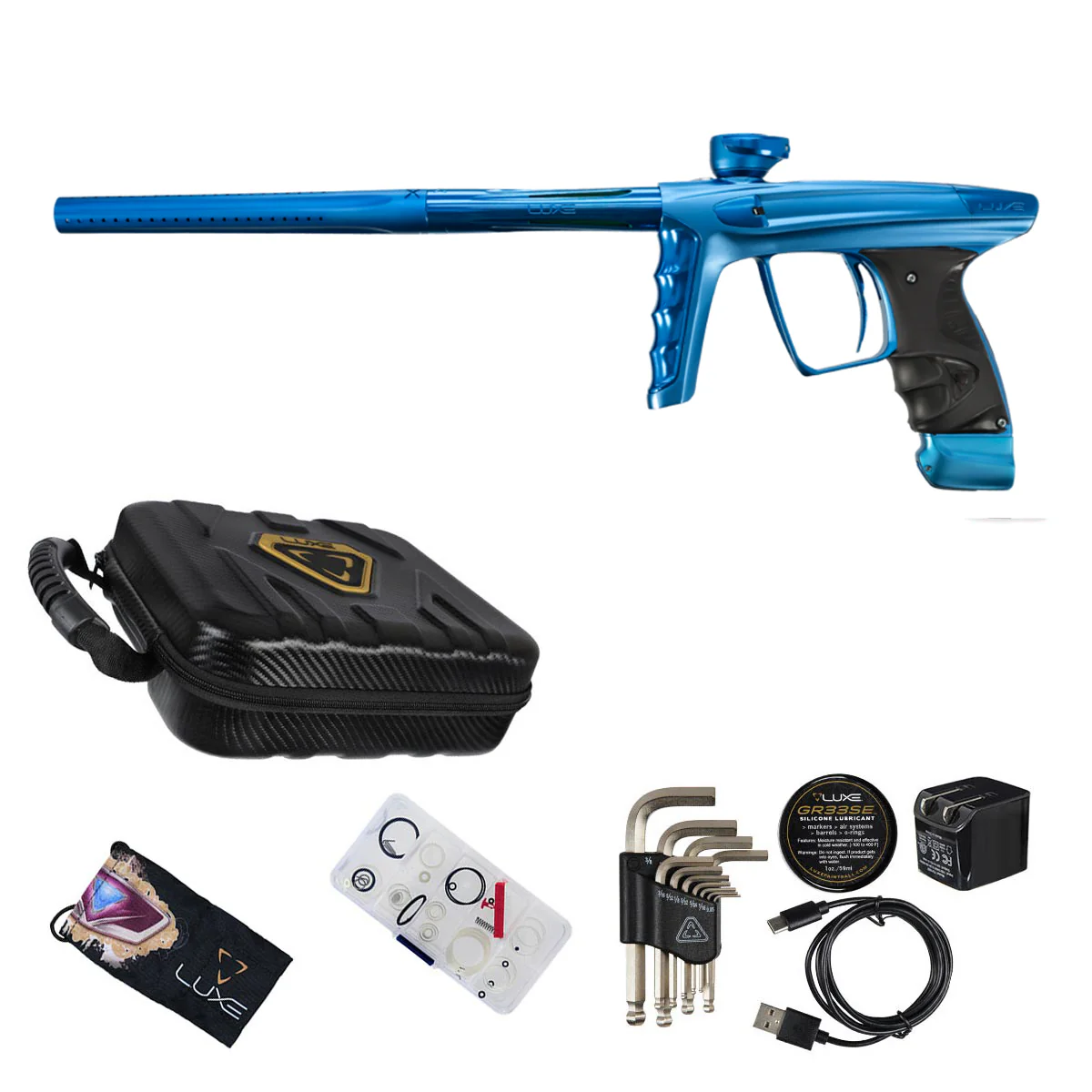 DLX Luxe X Paintball Marker - Dust Blue / Polished Blue - Image 2