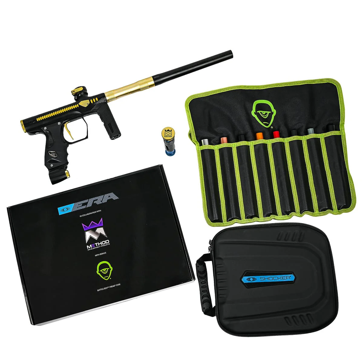 DLX x Method Shocker ERA Paintball Gun - Black/Gold - Image 2