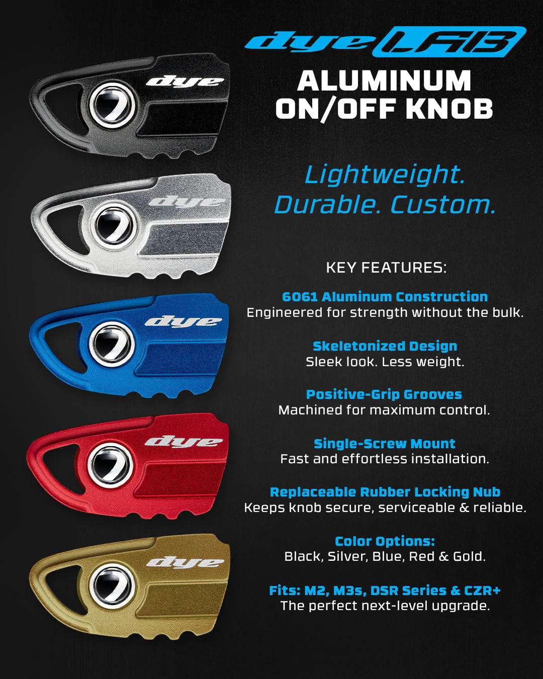 Dye DSR/CZR+ Aluminum ASA Knob - Choose Your Color - Image 11