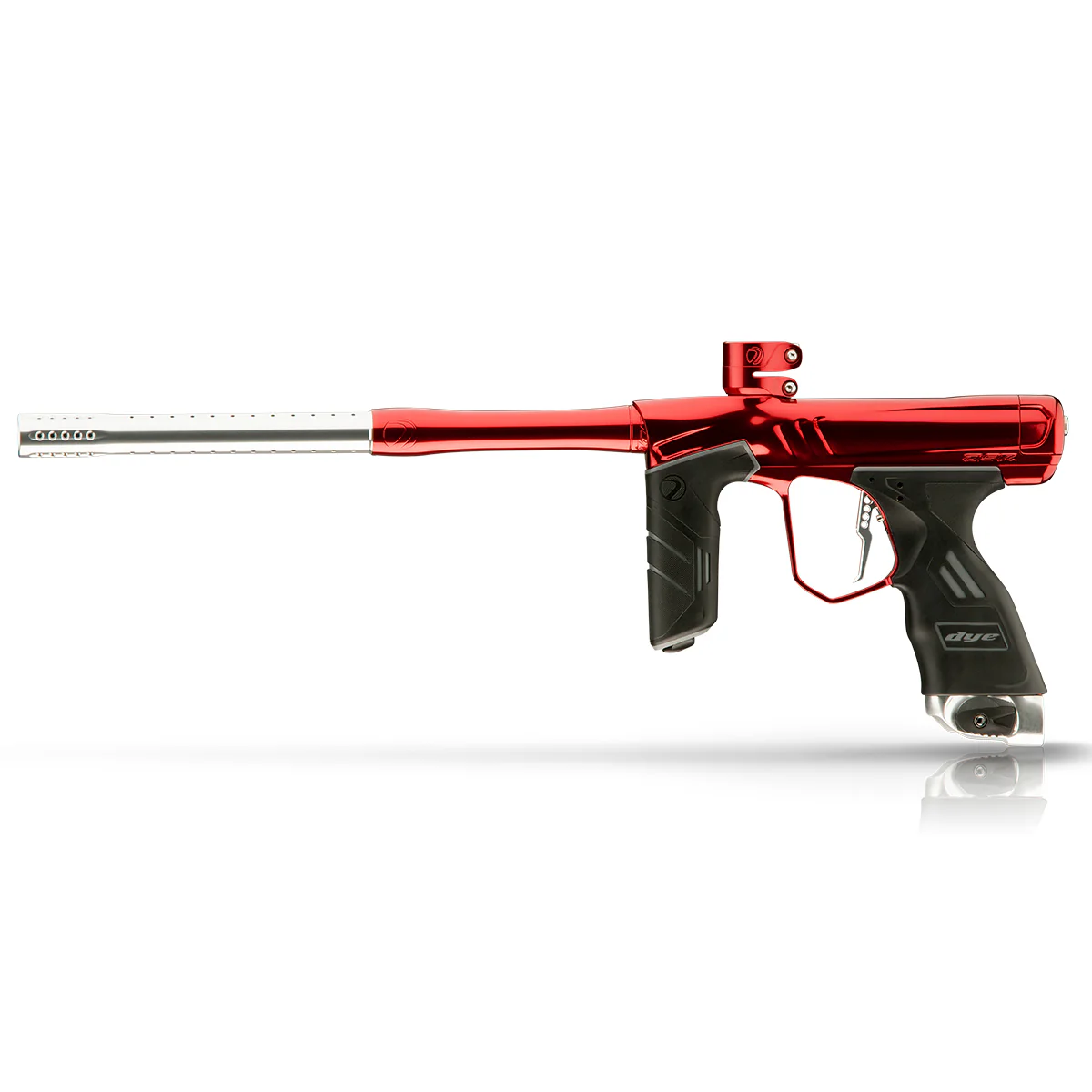 Dye DSR+ Paintball Gun - Lava (Polished Red/Polished Silver) - Image 3