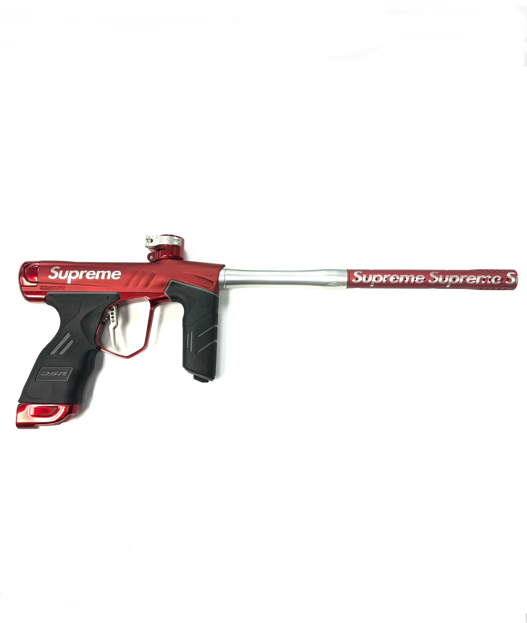 Dye DSR+ Paintball Gun - LE "Supreme" Dust Red/Polished Red/Polished Silver - Image 3