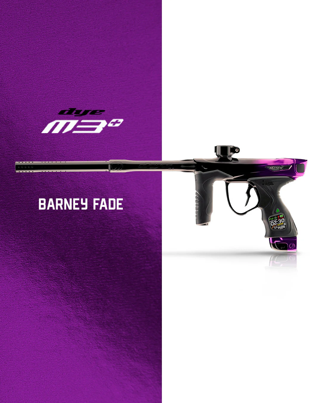 Dye M3+ Paintball Gun - Barney (Purple to Black Fade) - Image 3
