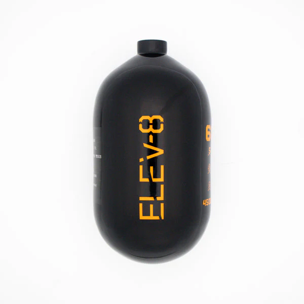 ELEV-8 68ci/4500psi Air Tank BOTTLE ONLY - Gloss Black/Orange Elev-8 Logo - Image 2