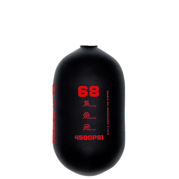 ELEV-8 68ci/4500psi Air Tank BOTTLE ONLY - Matte Black/Red Elev-8 Logo