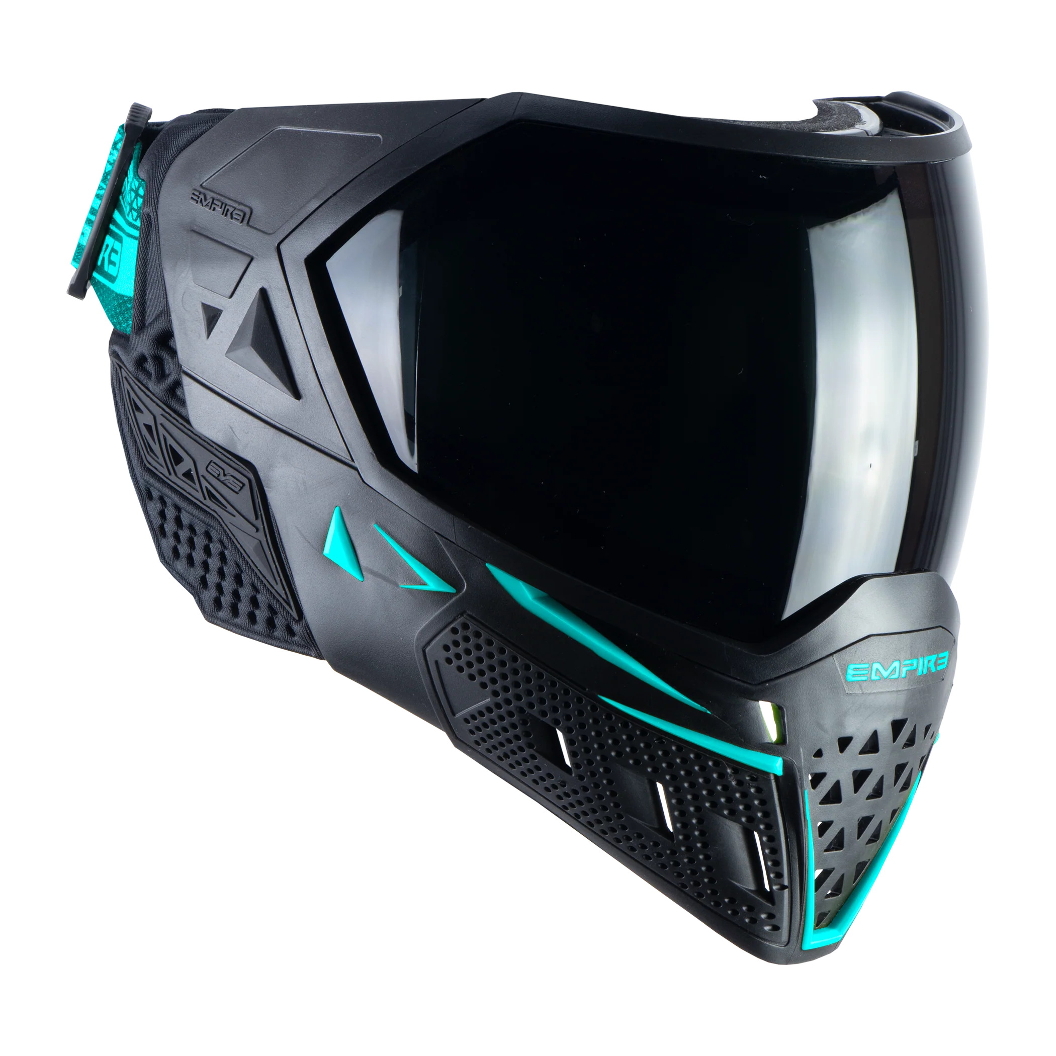 Empire EVS Paintball Mask - Black/Aqua (Thermal Smoke & Clear Lens) - Image 2