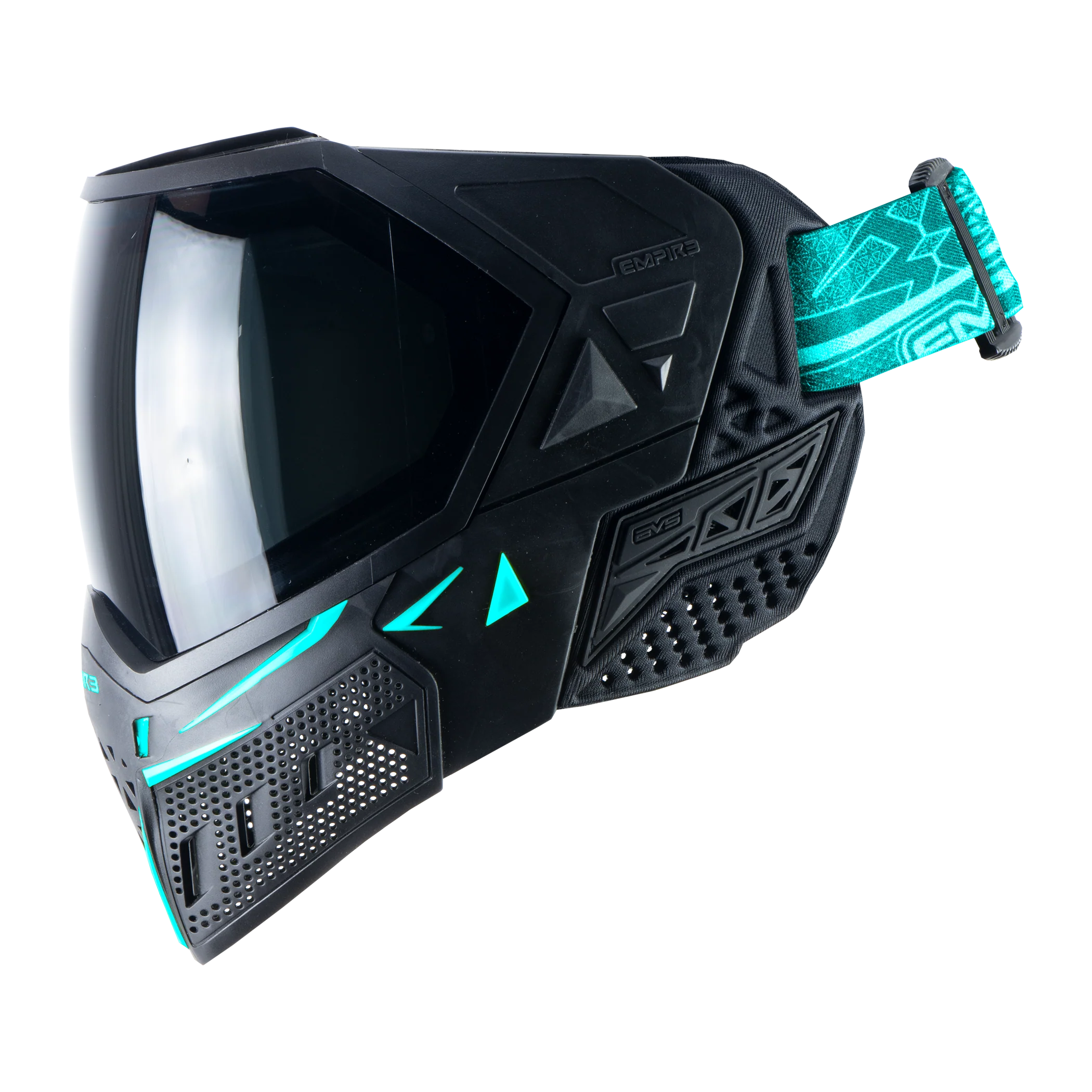 Empire EVS Paintball Mask - Black/Aqua (Thermal Smoke & Clear Lens) - Image 4