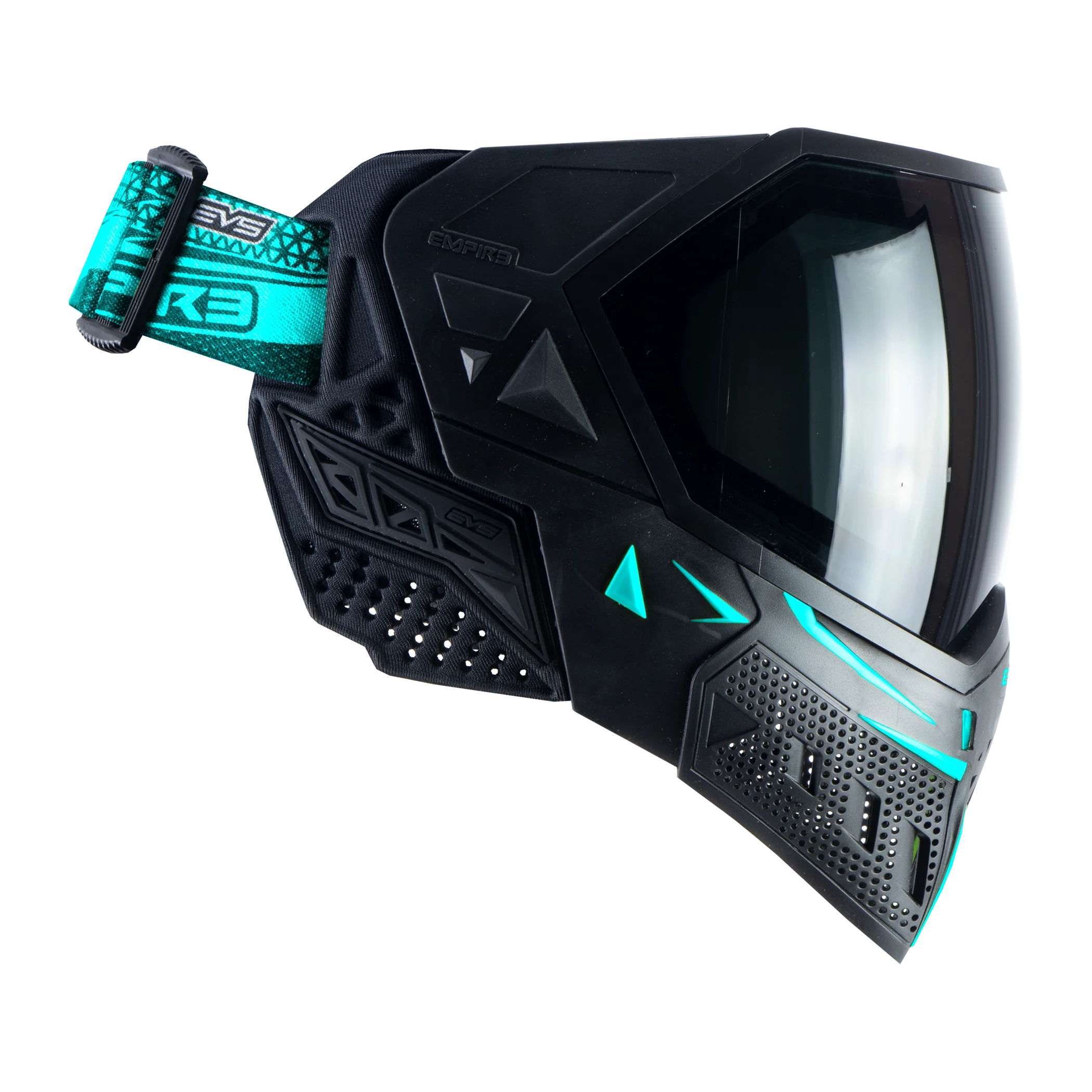 Empire EVS Paintball Mask - Black/Aqua (Thermal Smoke & Clear Lens) - Image 5