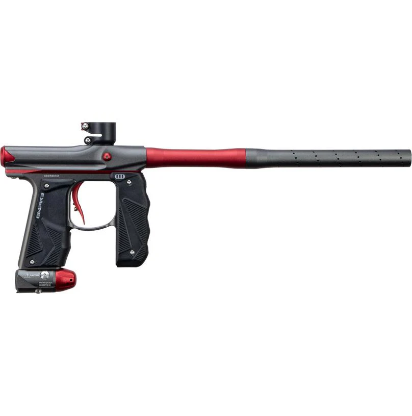 Empire Paintball Mini GS Marker w/ 2 Piece Barrel - Dark Grey/Red - Image 5
