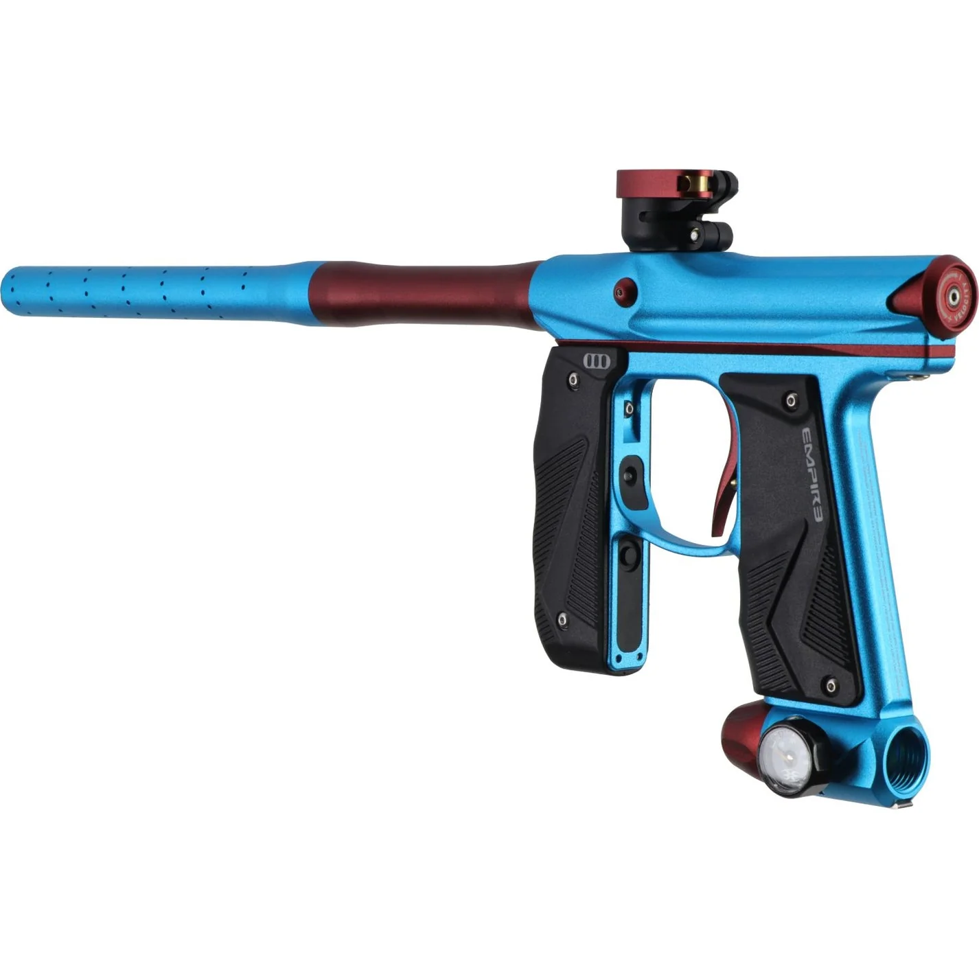 Empire Paintball Mini GS Marker w/ 2 Piece Barrel - Dust Aqua/Dust Red - Image 4