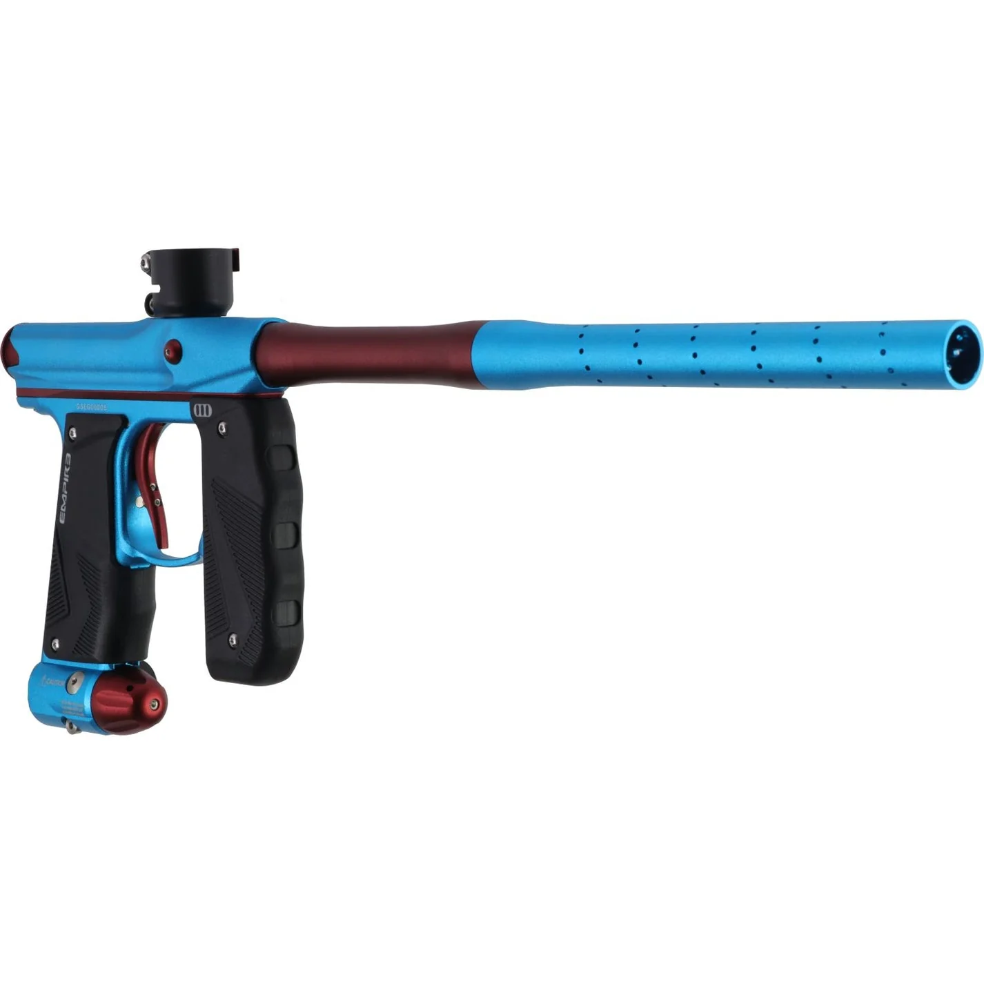 Empire Paintball Mini GS Marker w/ 2 Piece Barrel - Dust Aqua/Dust Red - Image 5