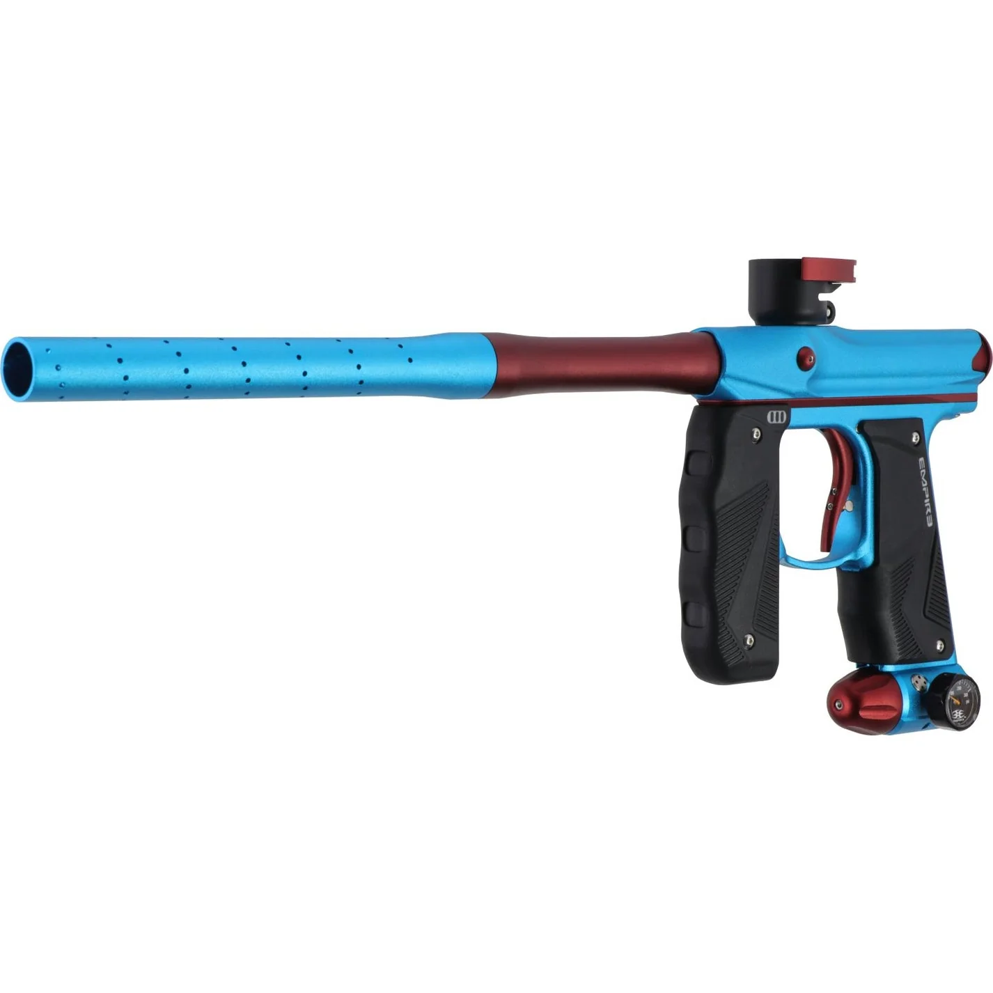 Empire Paintball Mini GS Marker w/ 2 Piece Barrel - Dust Aqua/Dust Red - Image 6
