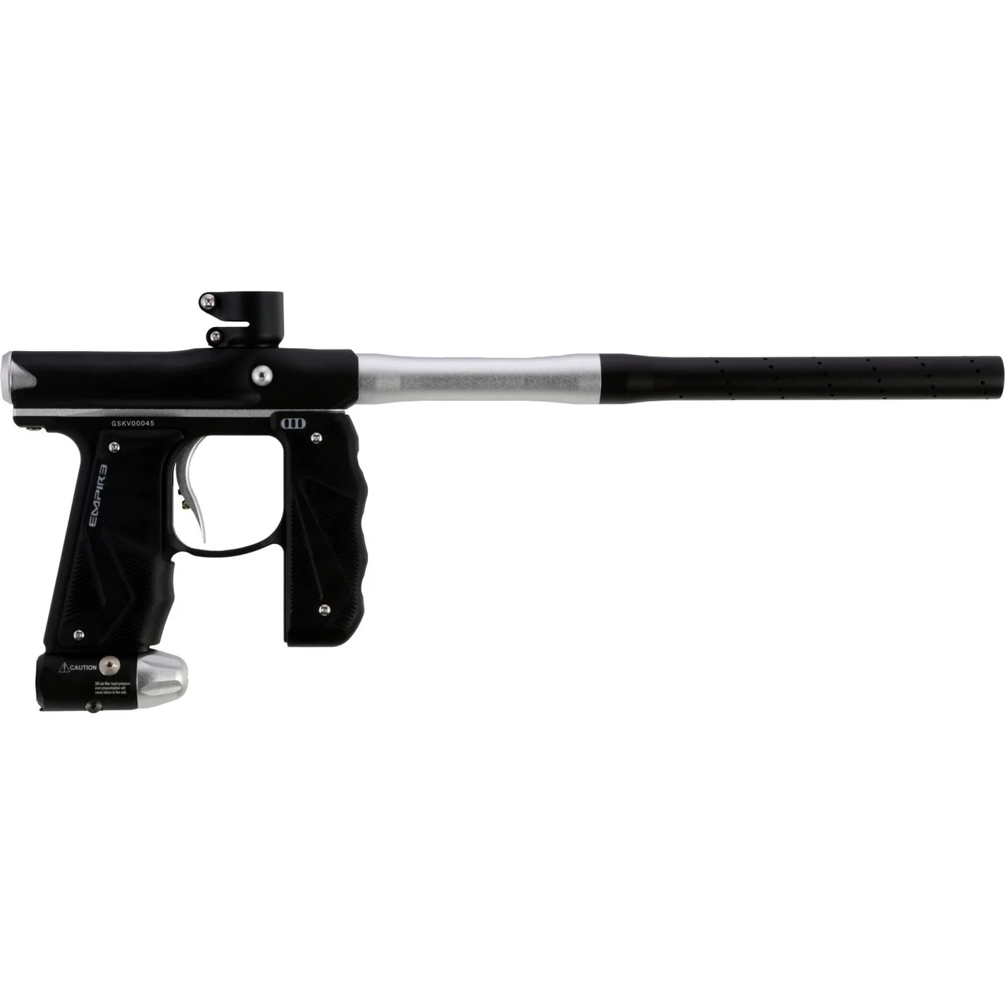 Empire Paintball Mini GS Marker w/ 2 Piece Barrel - Dust Black/Dust Silver - Image 2