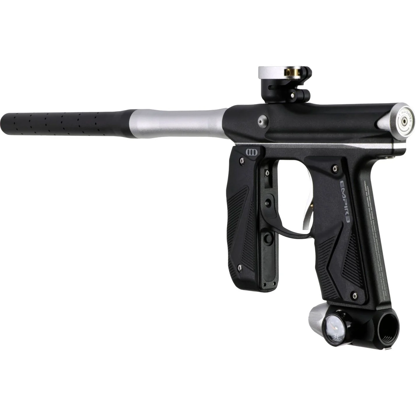 Empire Paintball Mini GS Marker w/ 2 Piece Barrel - Dust Black/Dust Silver - Image 4