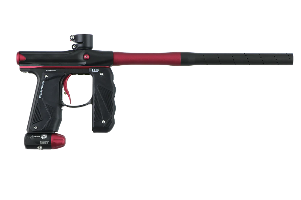 Empire Paintball Mini GS Marker w/ 2 Piece Barrel - Dust Black/Red - Image 2