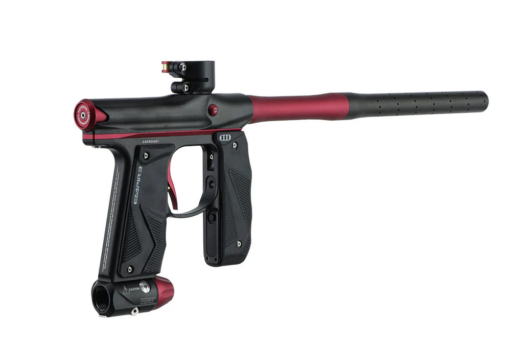 Empire Paintball Mini GS Marker w/ 2 Piece Barrel - Dust Black/Red - Image 4