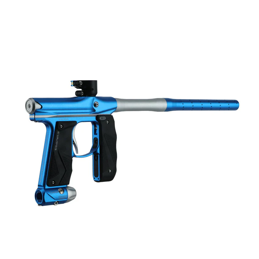 Empire Paintball Mini GS Marker w/ 2 Piece Barrel - Dust Blue/Dust Silver - Image 6