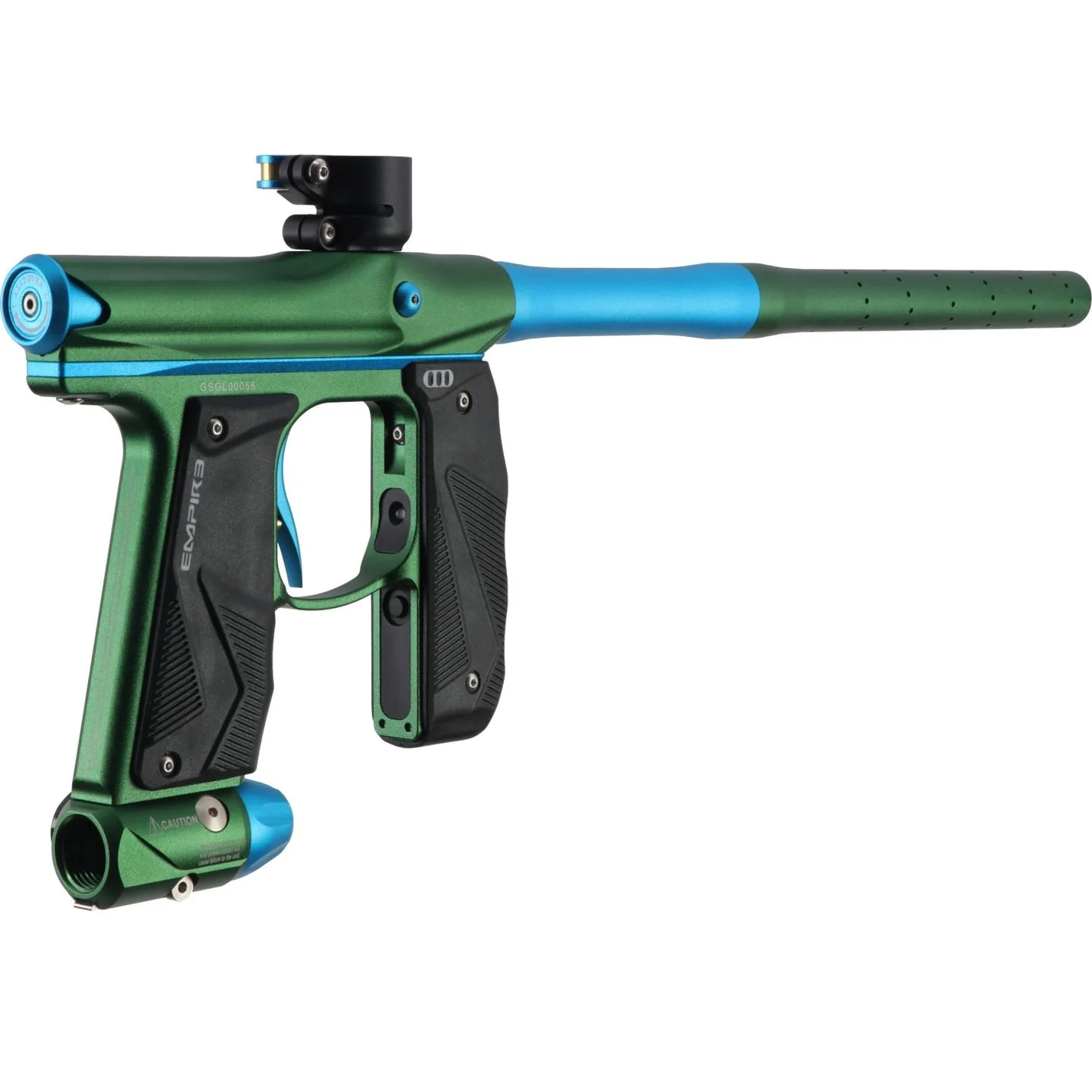 Empire Paintball Mini GS Marker w/ 2 Piece Barrel - Dust Green/Dust Aqua - Image 3