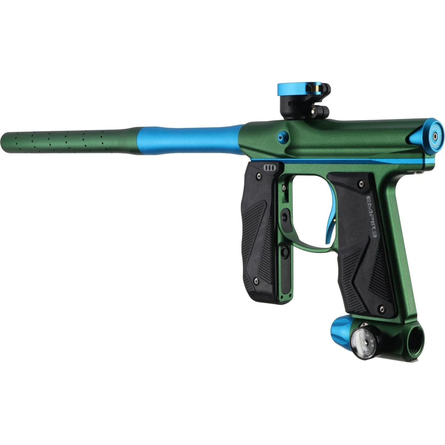 Empire Paintball Mini GS Marker w/ 2 Piece Barrel - Dust Green/Dust Aqua - Image 4