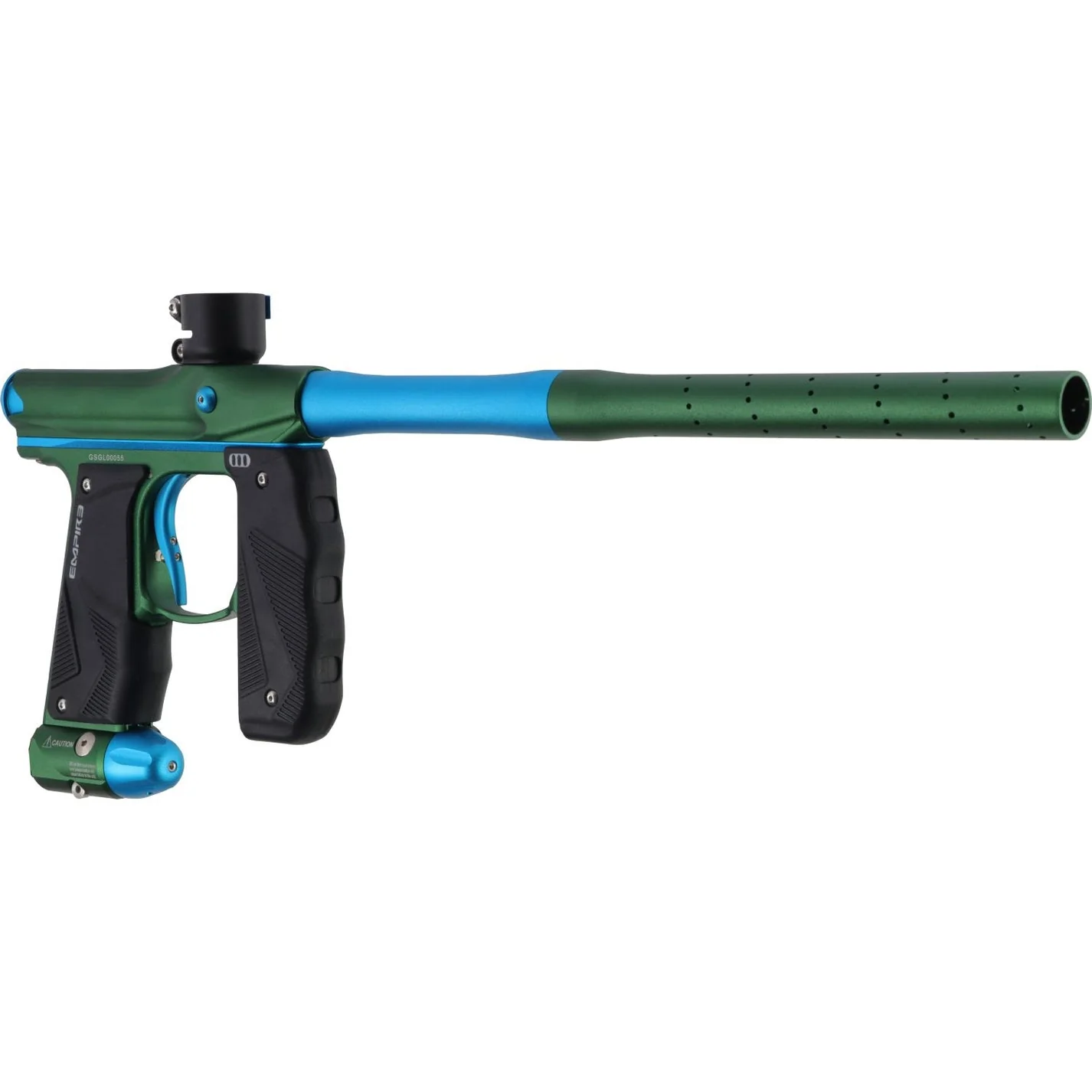 Empire Paintball Mini GS Marker w/ 2 Piece Barrel - Dust Green/Dust Aqua - Image 5