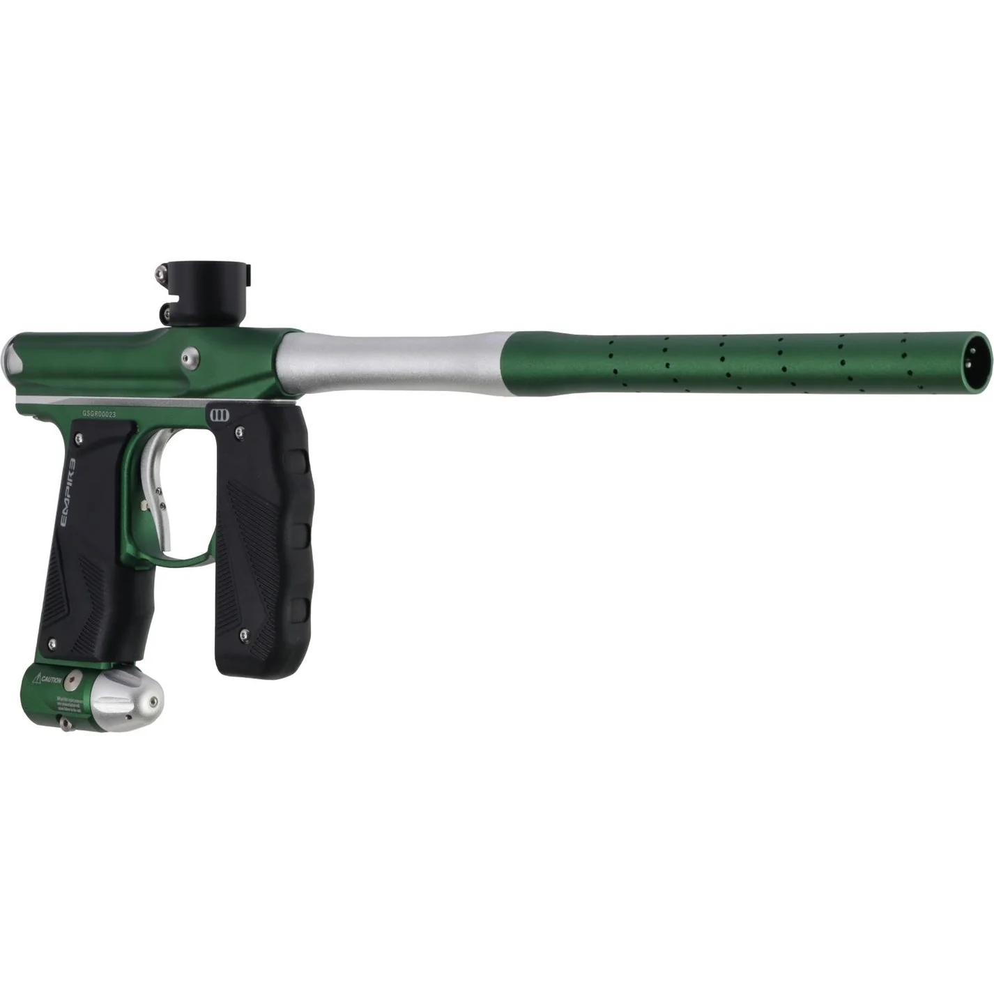Empire Paintball Mini GS Marker w/ 2 Piece Barrel - Dust Green/Dust Silver - Image 5