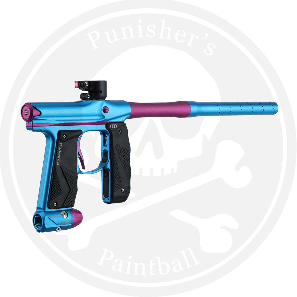 Empire Paintball Mini GS Marker w/ 2 Piece Barrel - Dust Light Blue/Pink - Image 4
