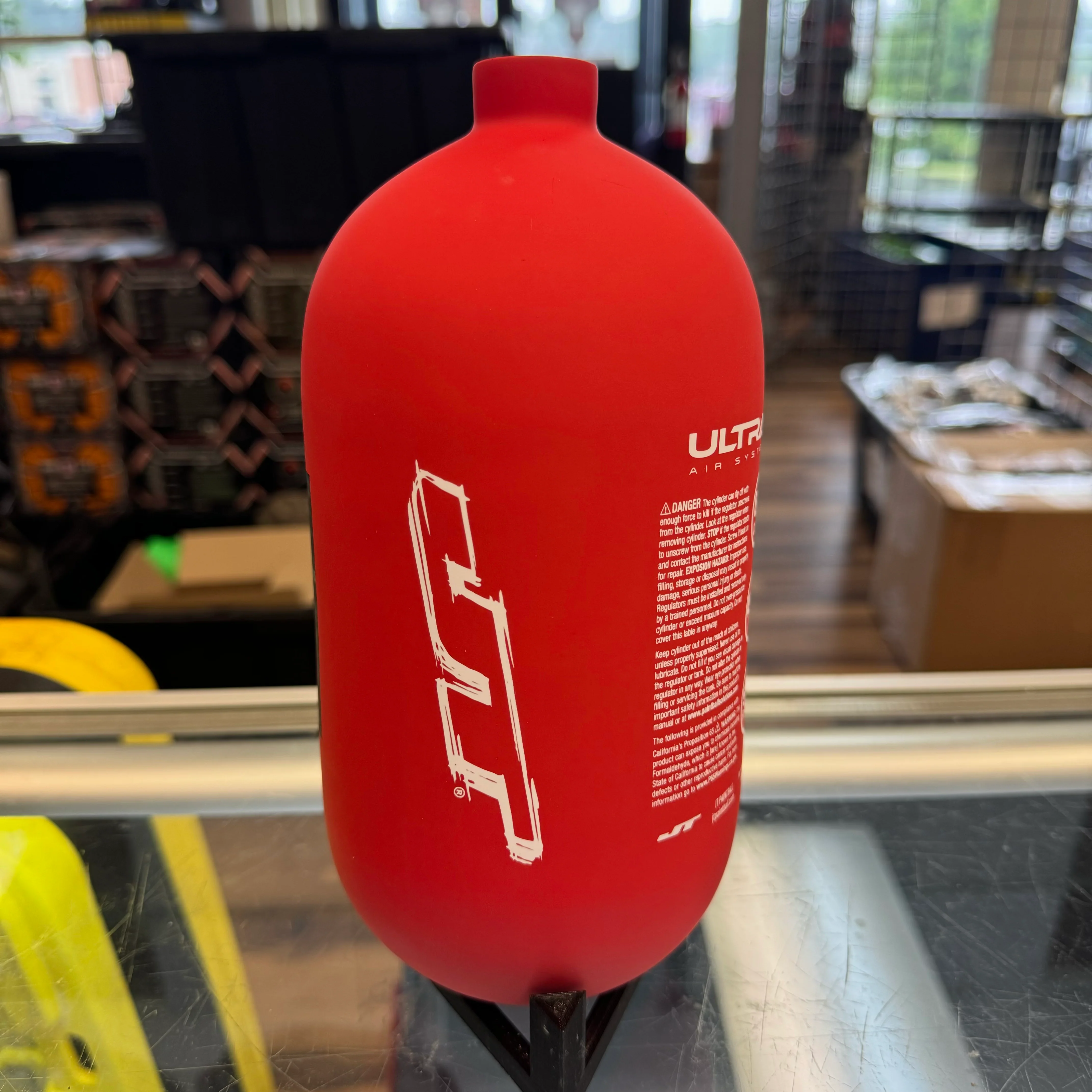 Empire Ultra Light 80ci 4500psi HPA Paintball Tank - Red with White Logo -Bottle Only - Image 3