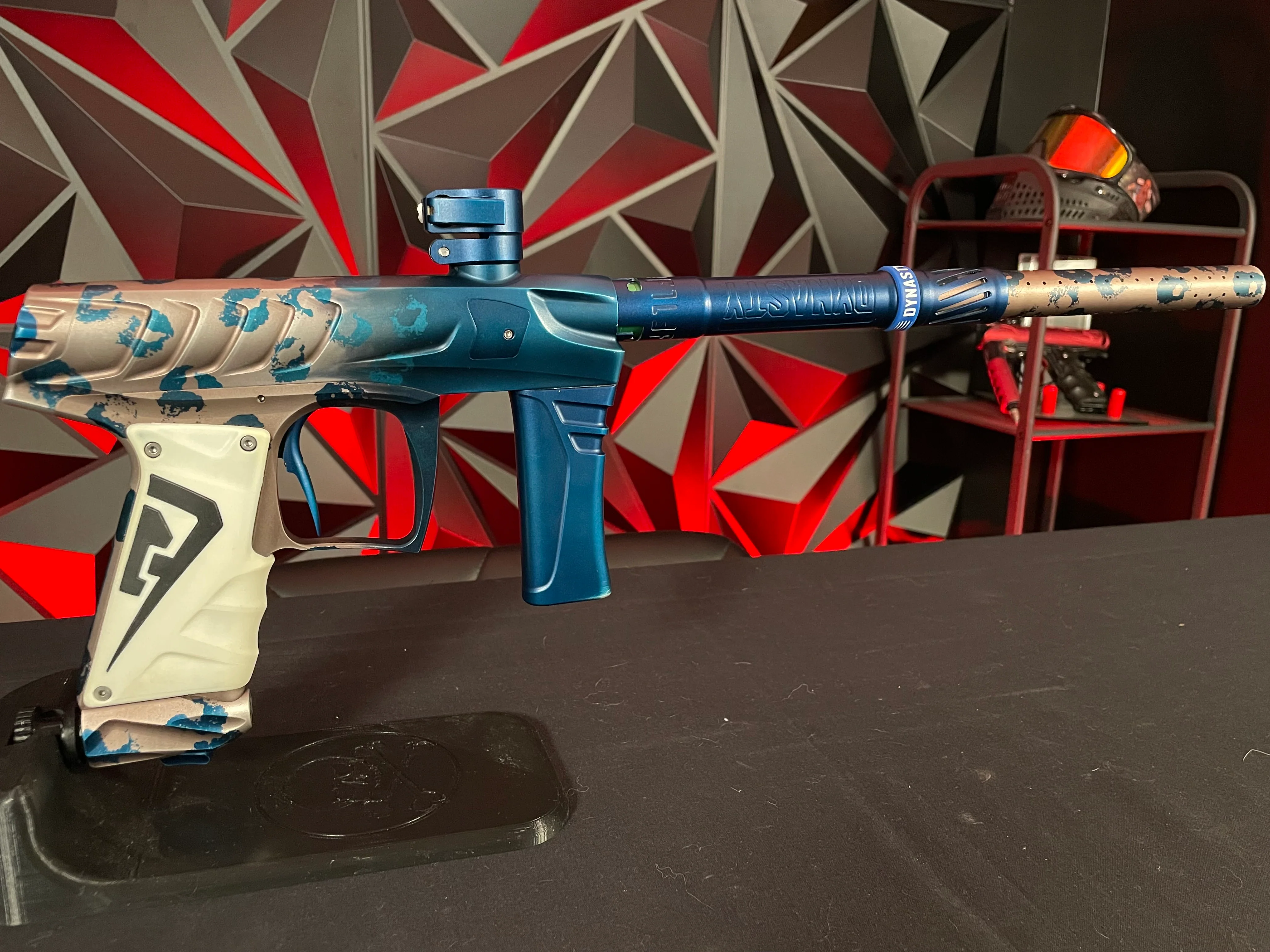 Field One Force Paintball Gun - Blake Yarber Blue Leopard Signature Series w/ Full Acculock Barrel Insert Kit (6 Inserts) - Image 5