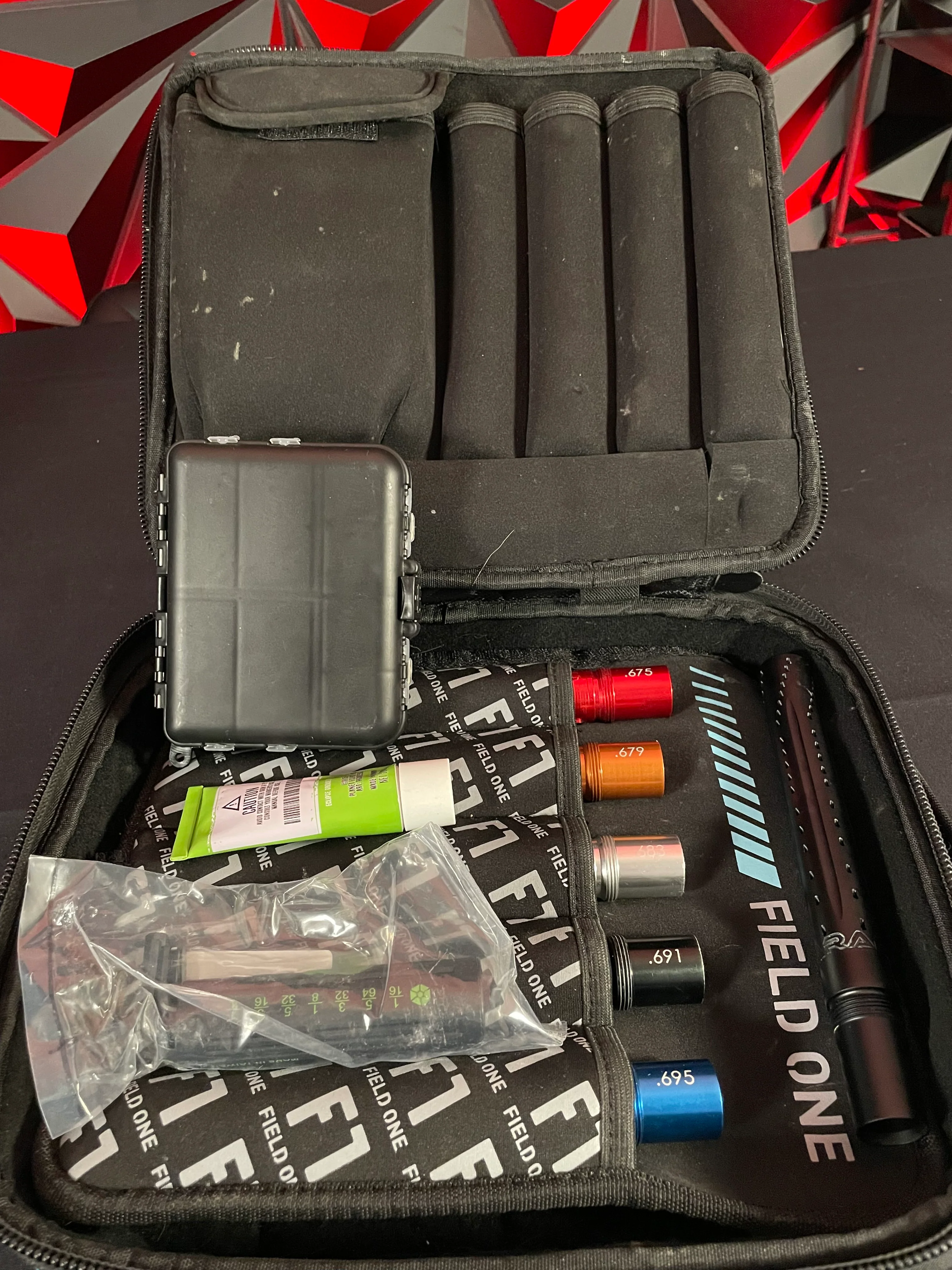 Field One Force Paintball Gun - Blake Yarber Blue Leopard Signature Series w/ Full Acculock Barrel Insert Kit (6 Inserts) - Image 8
