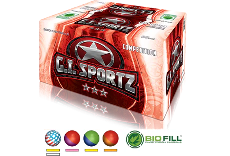 GI Sportz 3 Star Paintballs - 2000 Paintballs - Magma / Pine Shell - Yellow Fill - Image 2