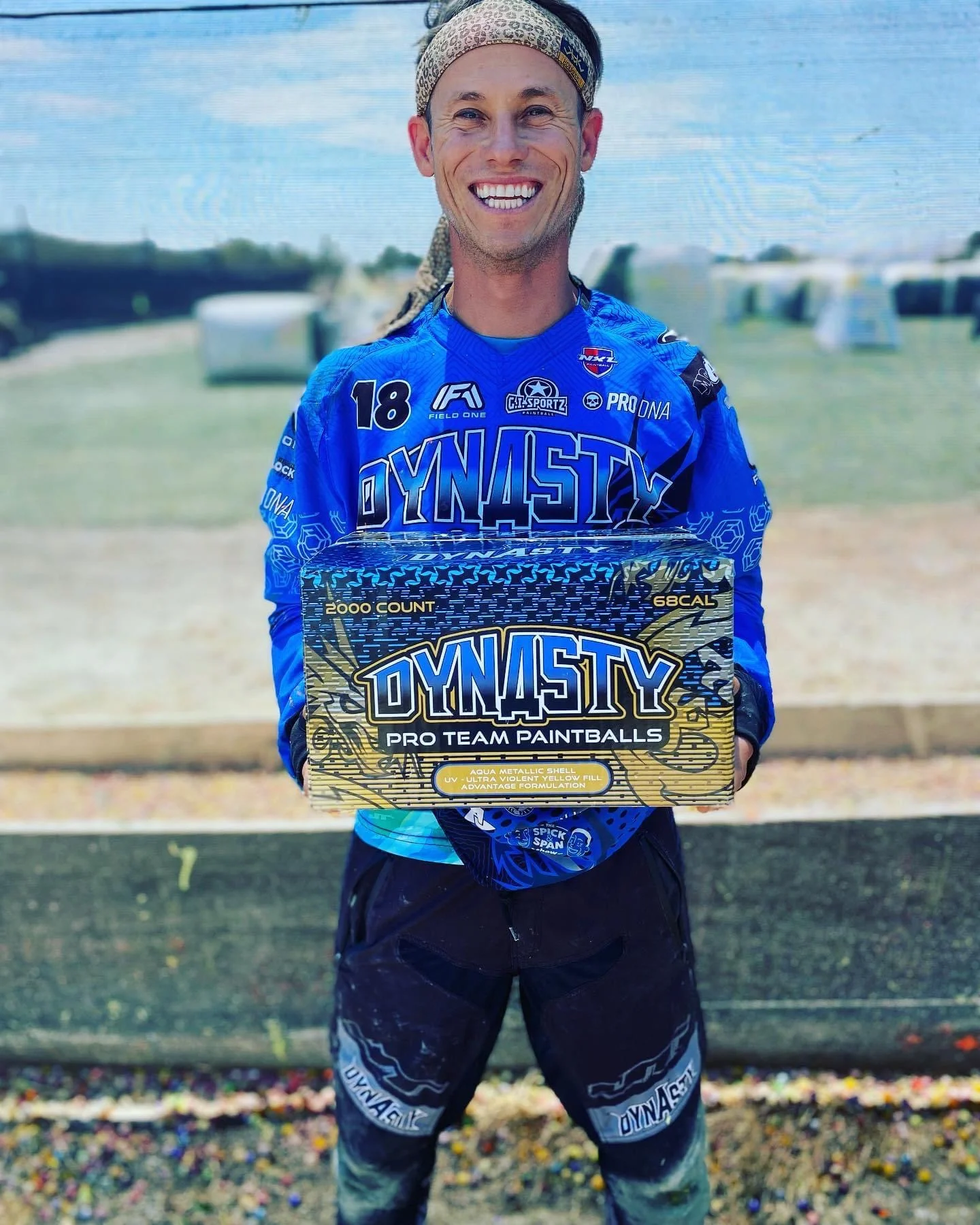 GI Sportz/Dynasty Pro Team Paintballs - 2000 Paintballs - Aqua Metallic Shell - Yellow Fill *BANANA SCENT* - Image 4