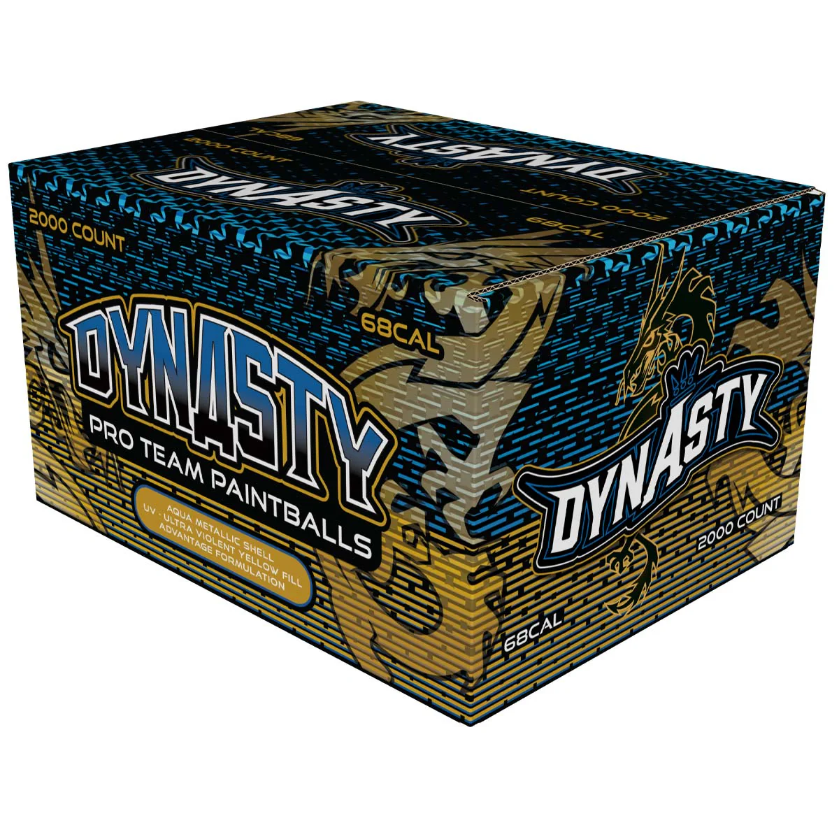 GI Sportz/Dynasty Pro Team Paintballs - 2000 Paintballs - Aqua Metallic Shell - Yellow Fill *BANANA SCENT* - Image 5