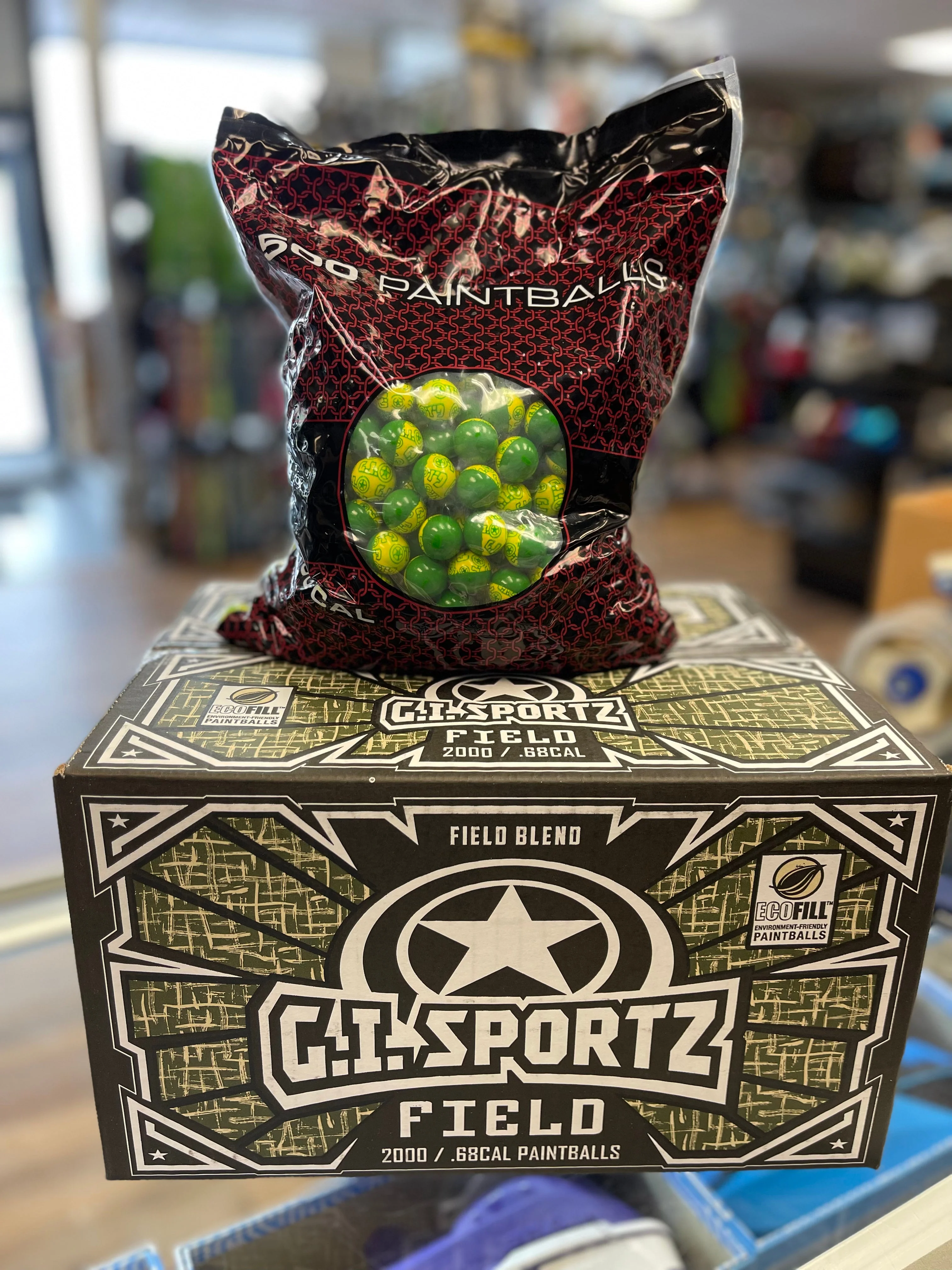 GI Sportz Field Paintballs - 2000 Paintballs - Yellow / Green Shell - Green Fill - Image 2