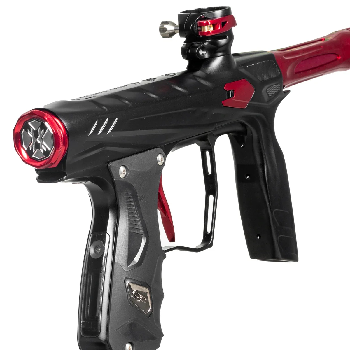 HK Army Shocker AMP Paintball Gun - Dust Black / Polished Red - Image 4