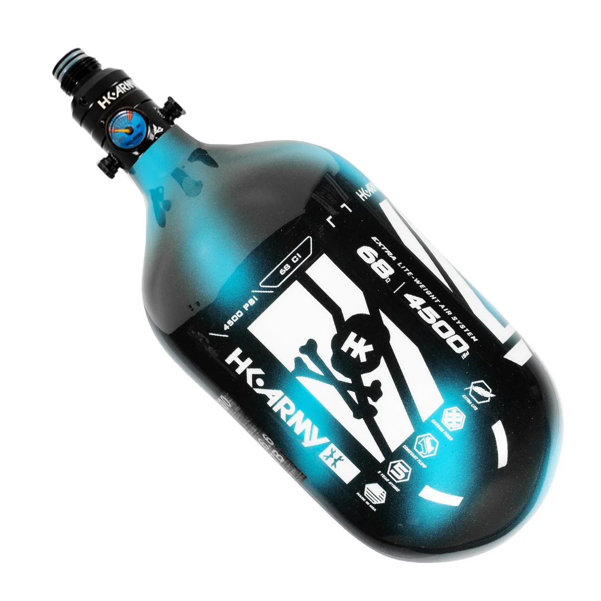 HK Army Aerolite "EXTRA LITE" Slash Tank w/ V2 Pro Reg - 68ci / 4500psi - Stripe Arctic - Image 2