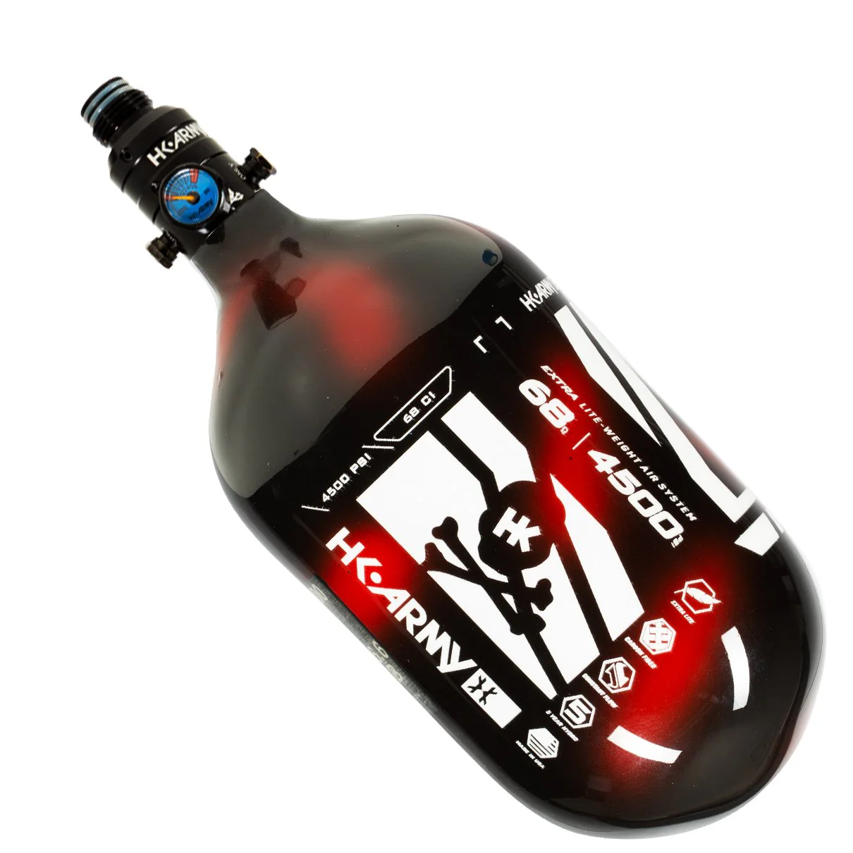 HK Army Aerolite "EXTRA LITE" Slash Tank w/ V2 Pro Reg - 68ci / 4500psi - Stripe Lava - Image 2