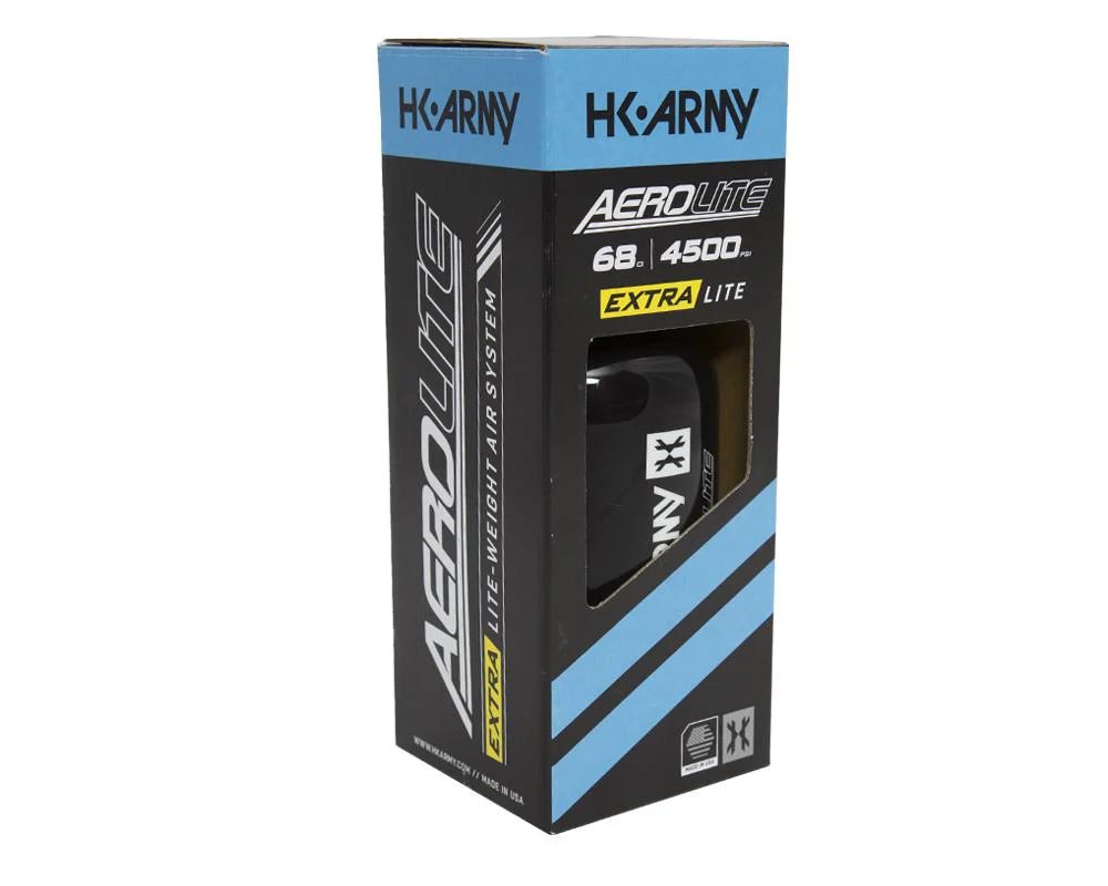 HK Army Aerolite "EXTRA LITE" Tank w/ Aerolite 2 Pro Reg - 68/4500 PSI - Black - Image 3