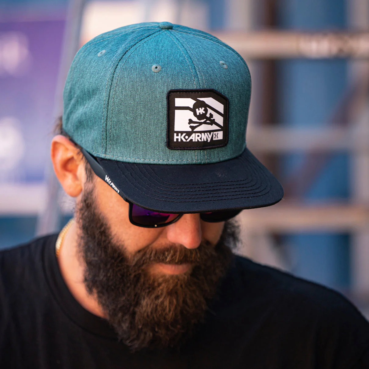 HK Army Clip Snapback Hat - Black/Teal - Image 3