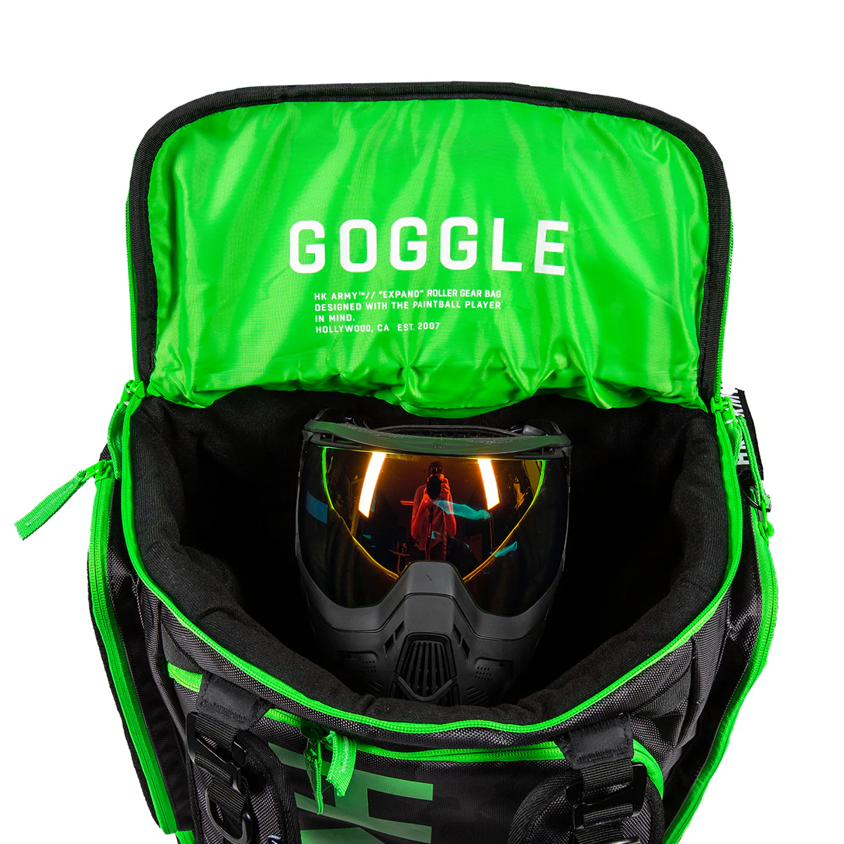 HK Army Expand 75L - Roller Gear Bag - Shroud Neon Green - Image 2