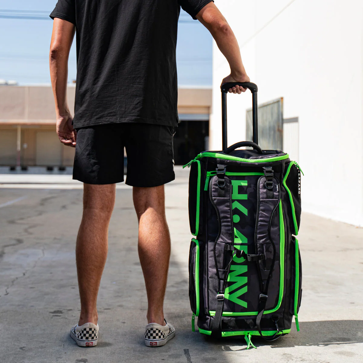 HK Army Expand 75L - Roller Gear Bag - Shroud Neon Green - Image 3