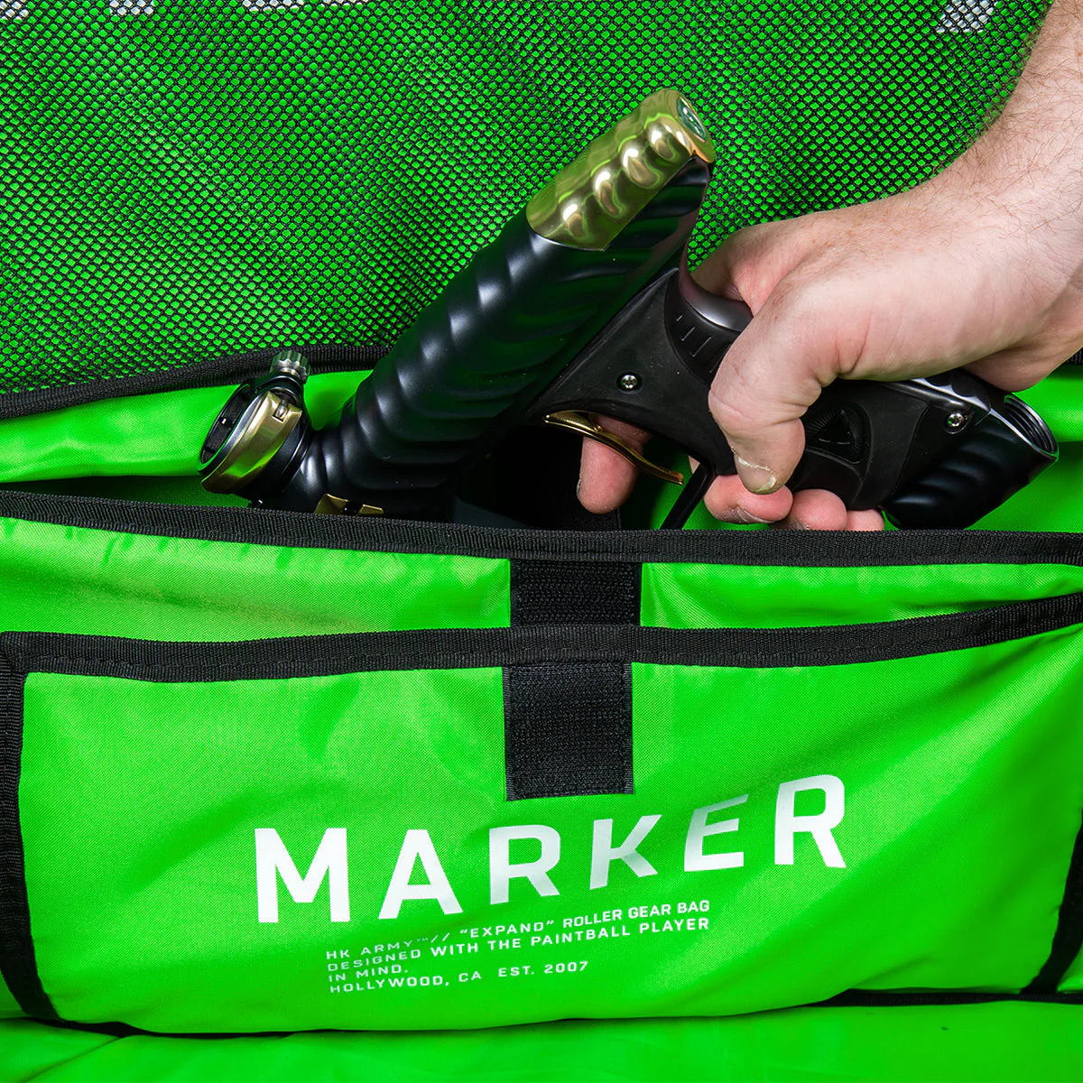 HK Army Expand 75L - Roller Gear Bag - Shroud Neon Green - Image 4