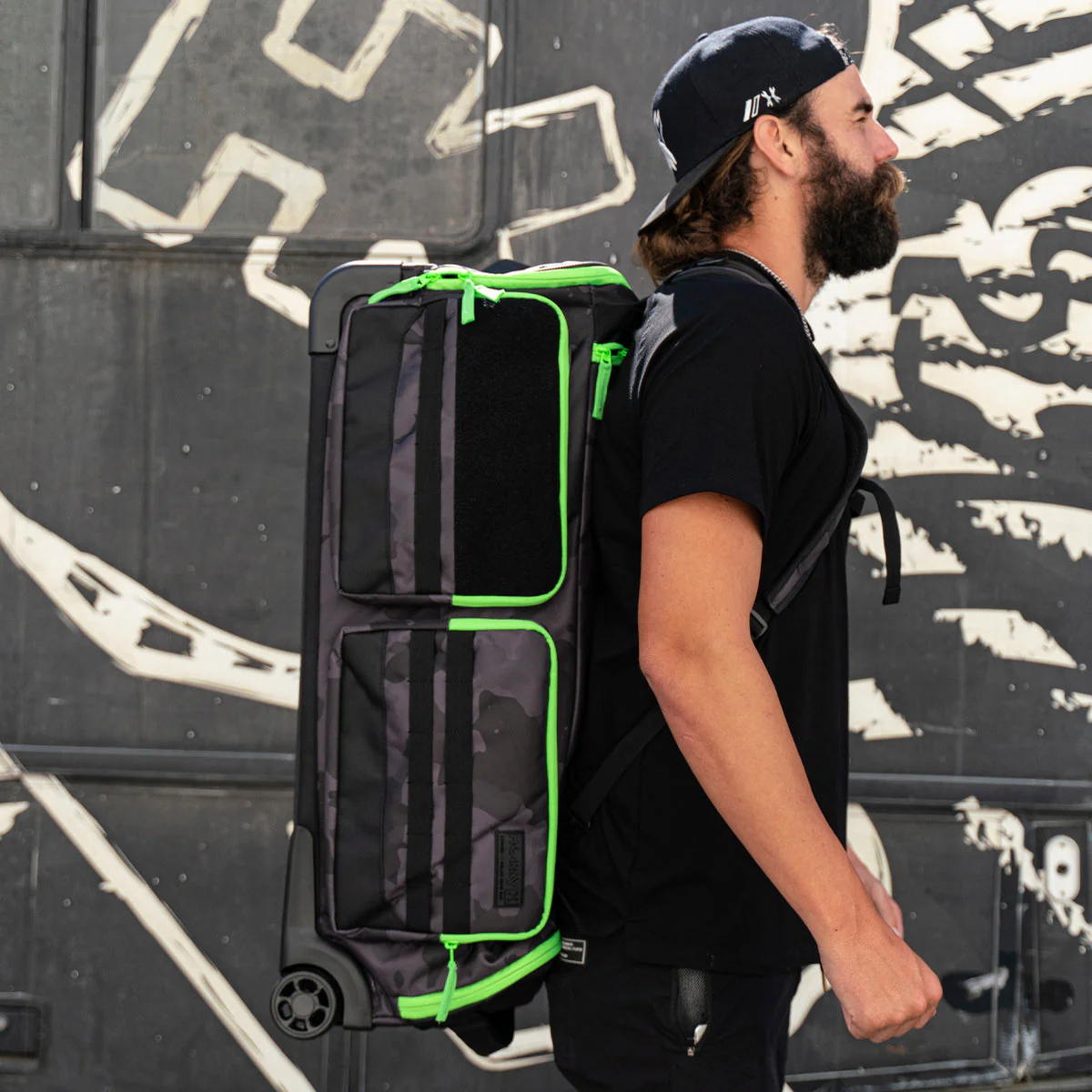 HK Army Expand 75L - Roller Gear Bag - Shroud Neon Green - Image 6