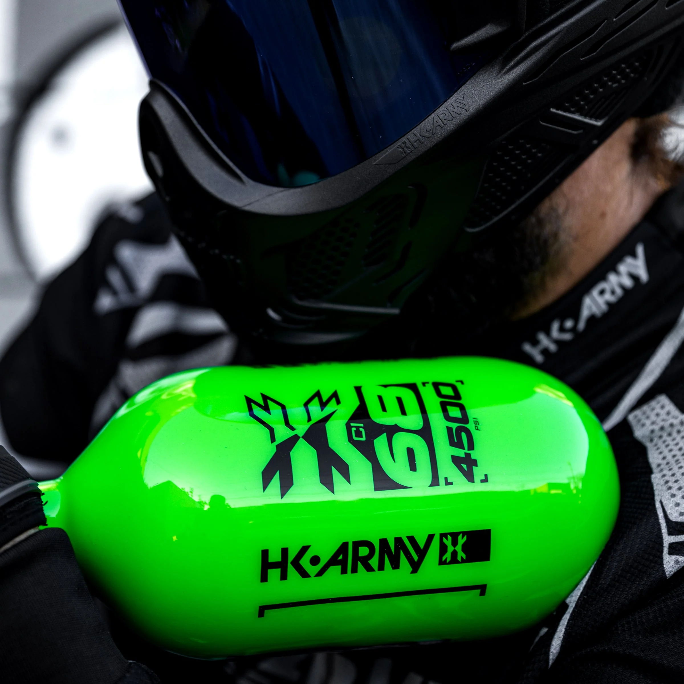 HK Army "Extra Lite" Carbon Fiber Tank - Standard Reg - RUSH - 68/4500 PSI - Neon Green/Black - Image 4